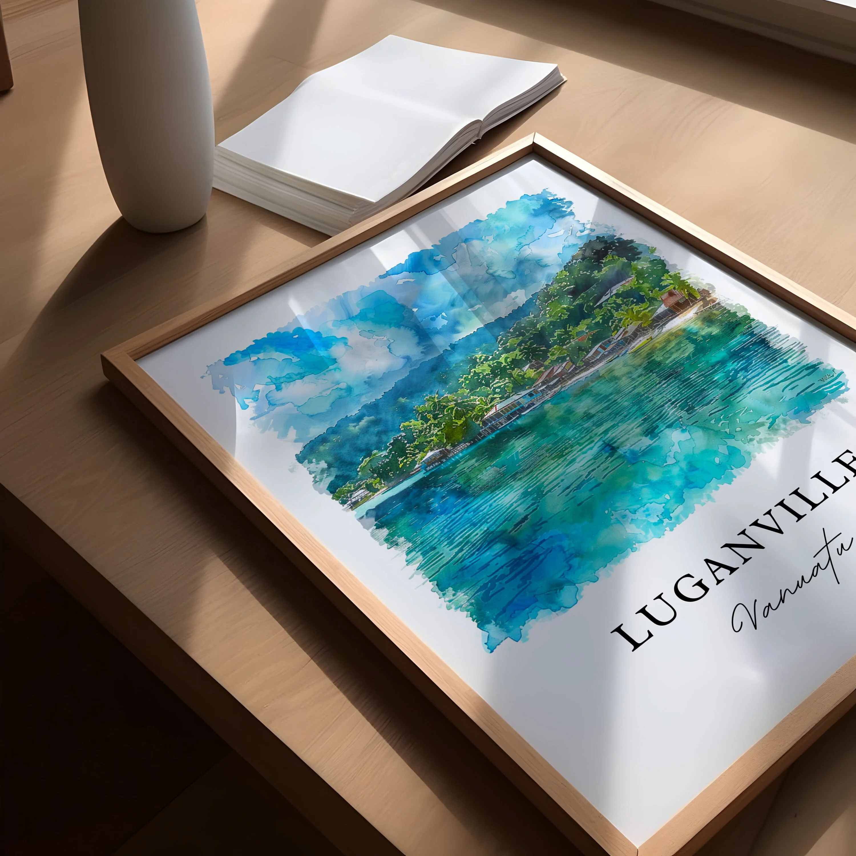 Luganville, Vanuatu – Watercolor Art Print - Image 3