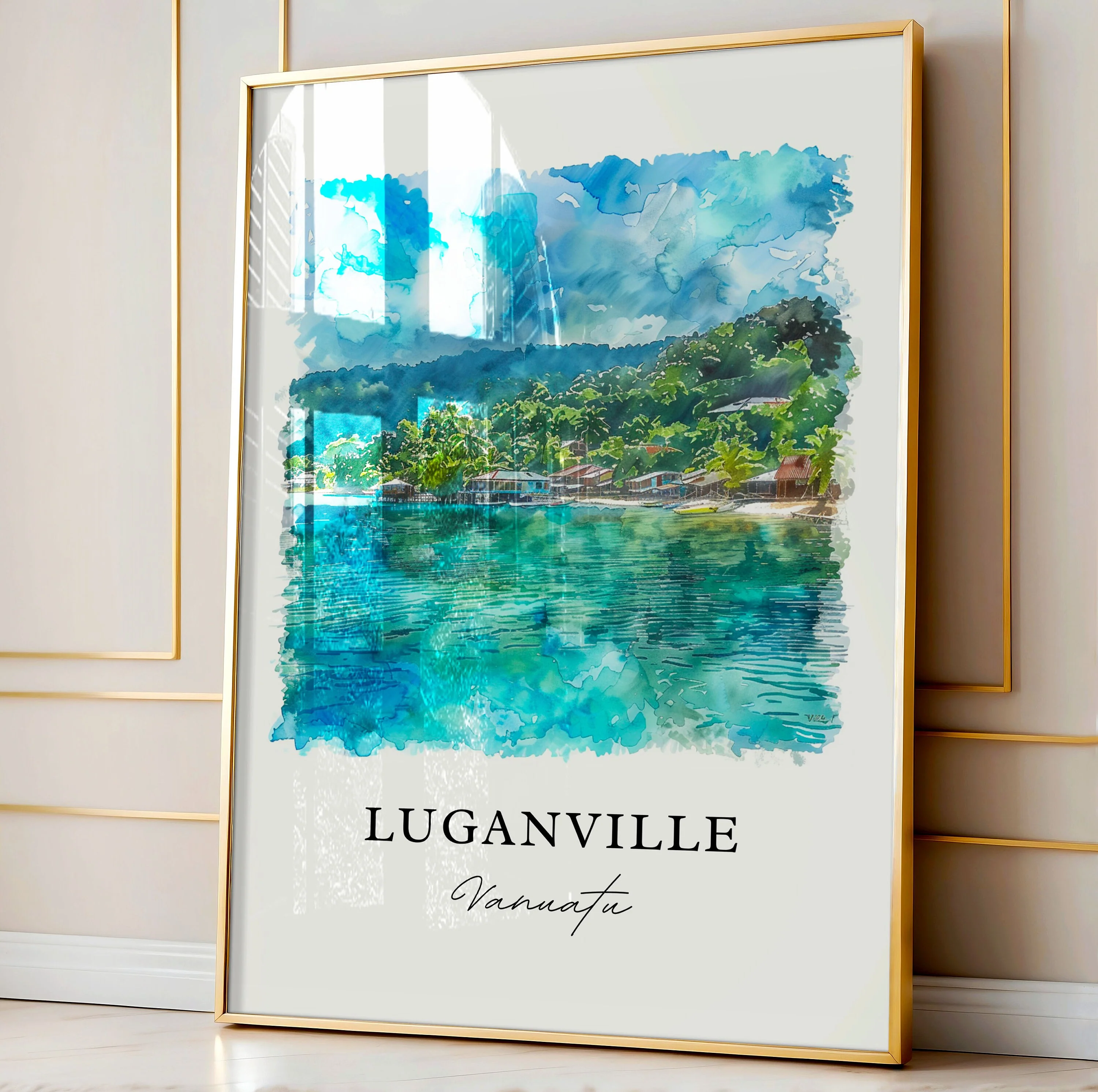 Luganville, Vanuatu – Watercolor Art Print - Image 4