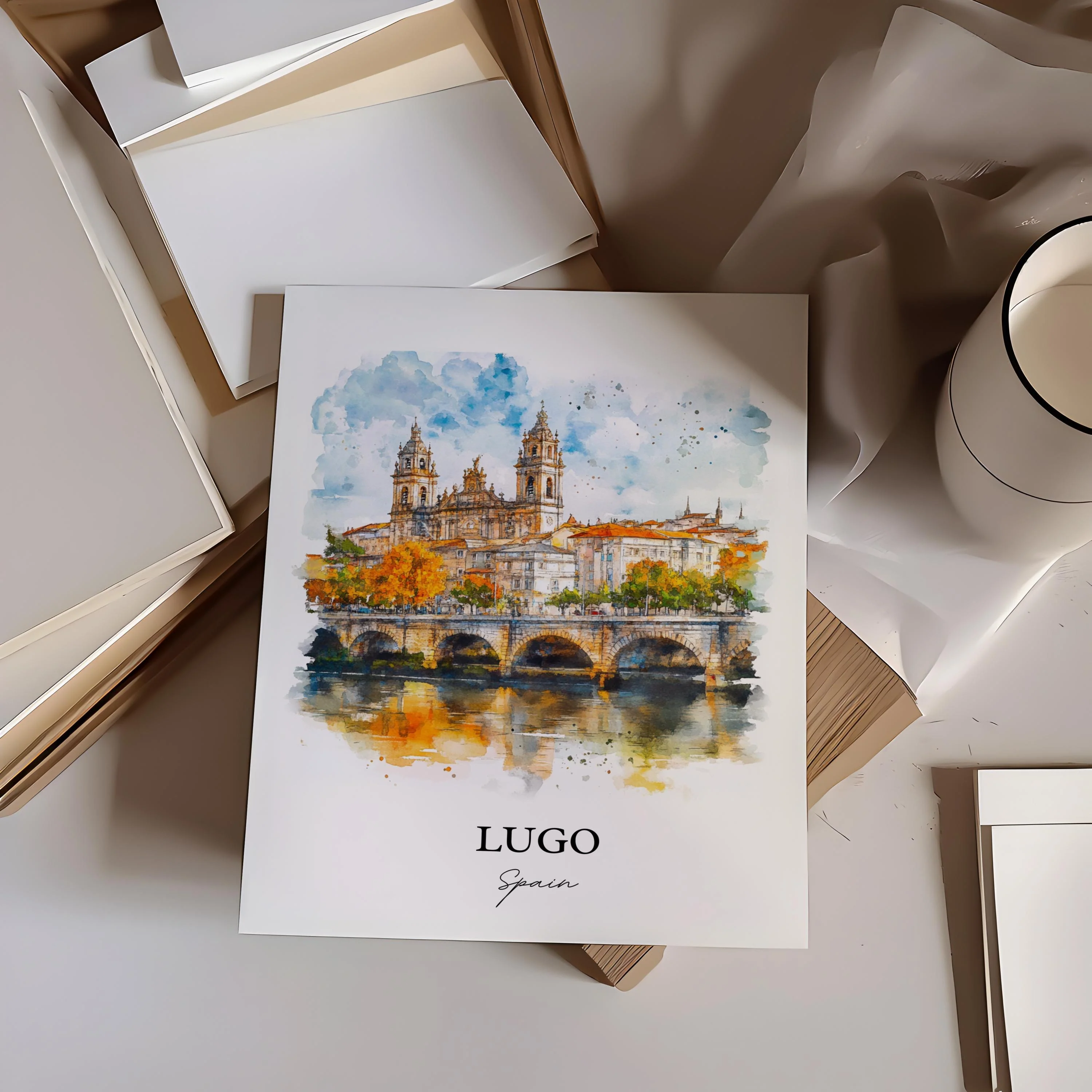 Lugo, Spain – Watercolor Art Print - Image 4
