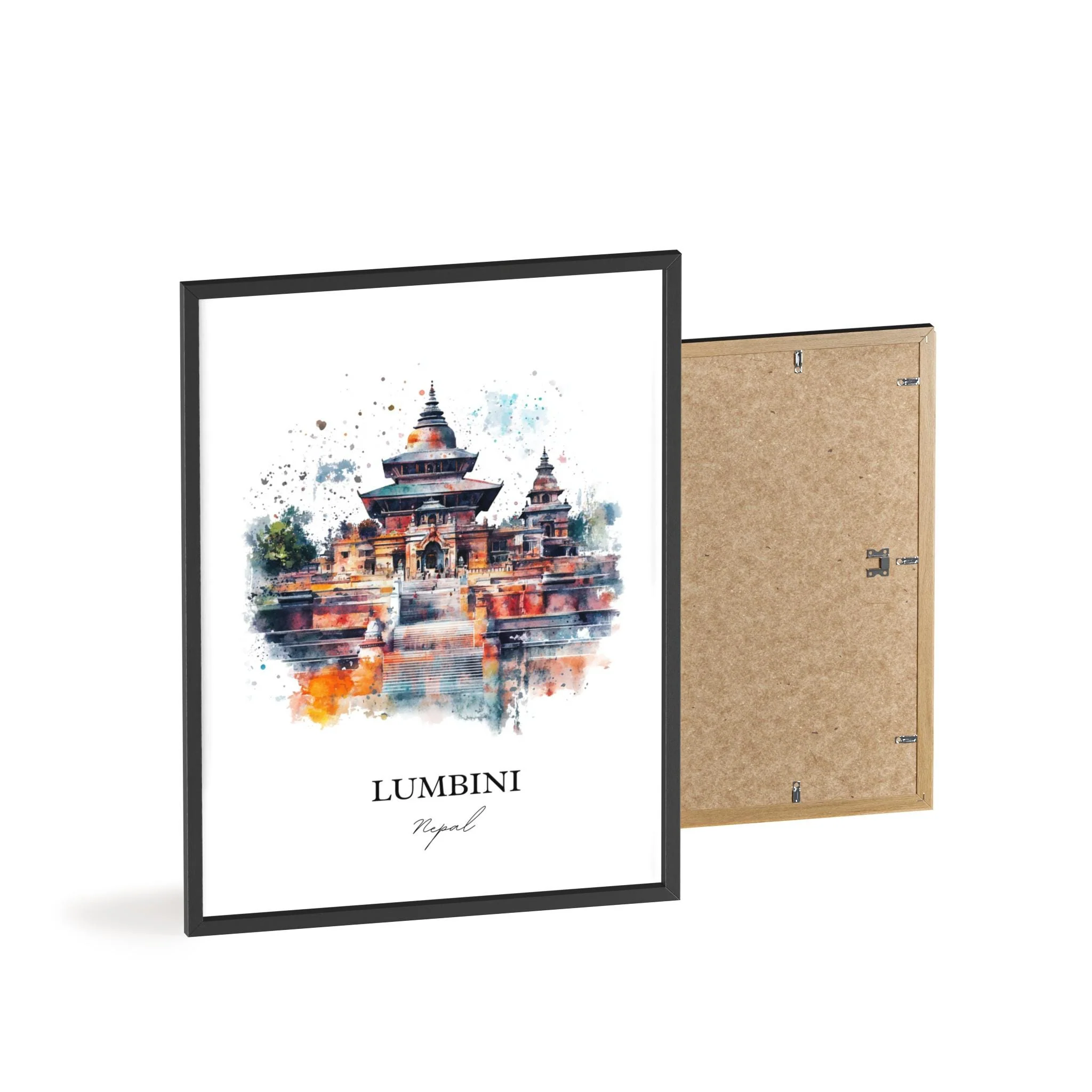 Lumbini, Nepal – Watercolor Art Print - Image 8