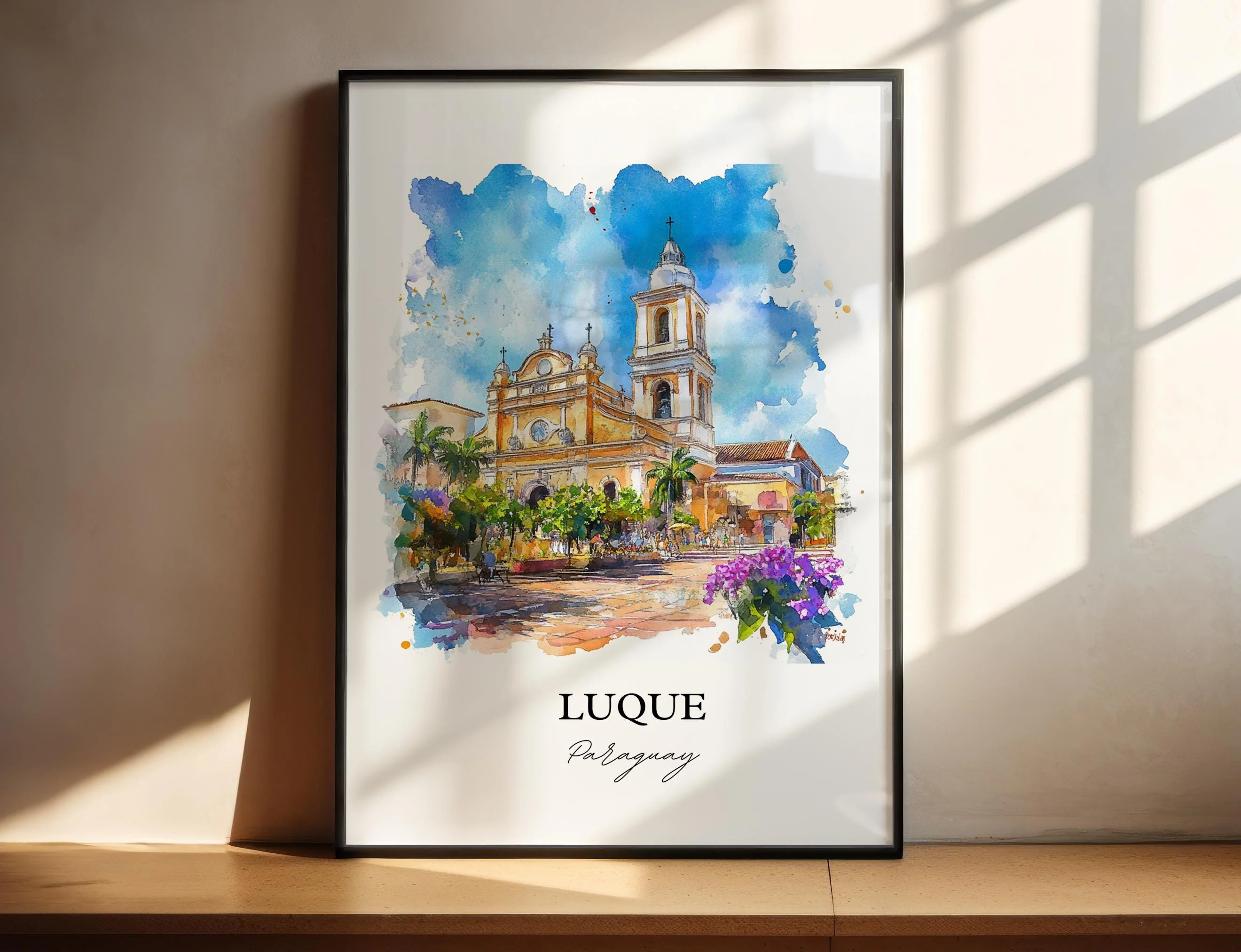 Luque, Paraguay – Watercolor Art Print