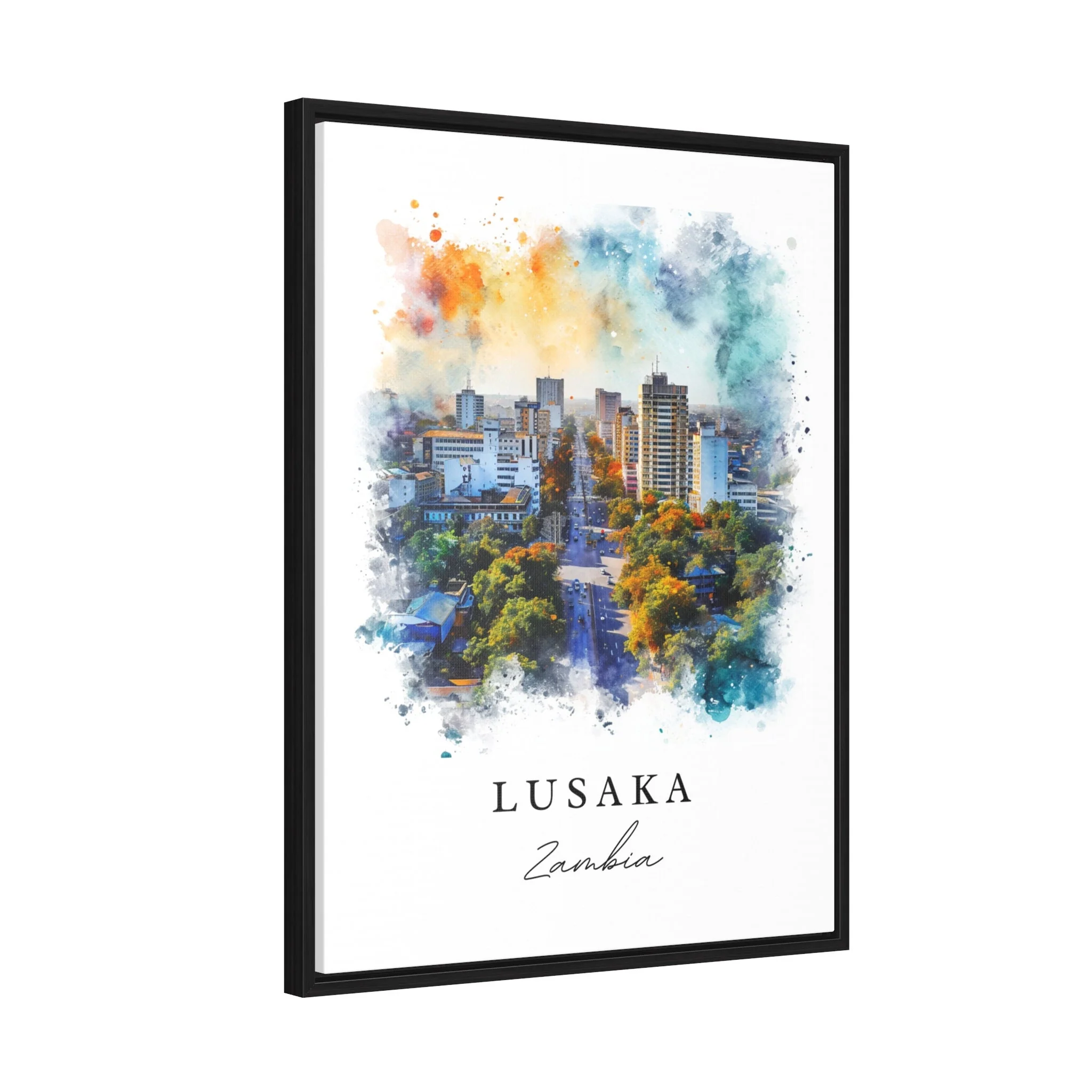 Lusaka, Zambia – Watercolor Art Print - Image 7