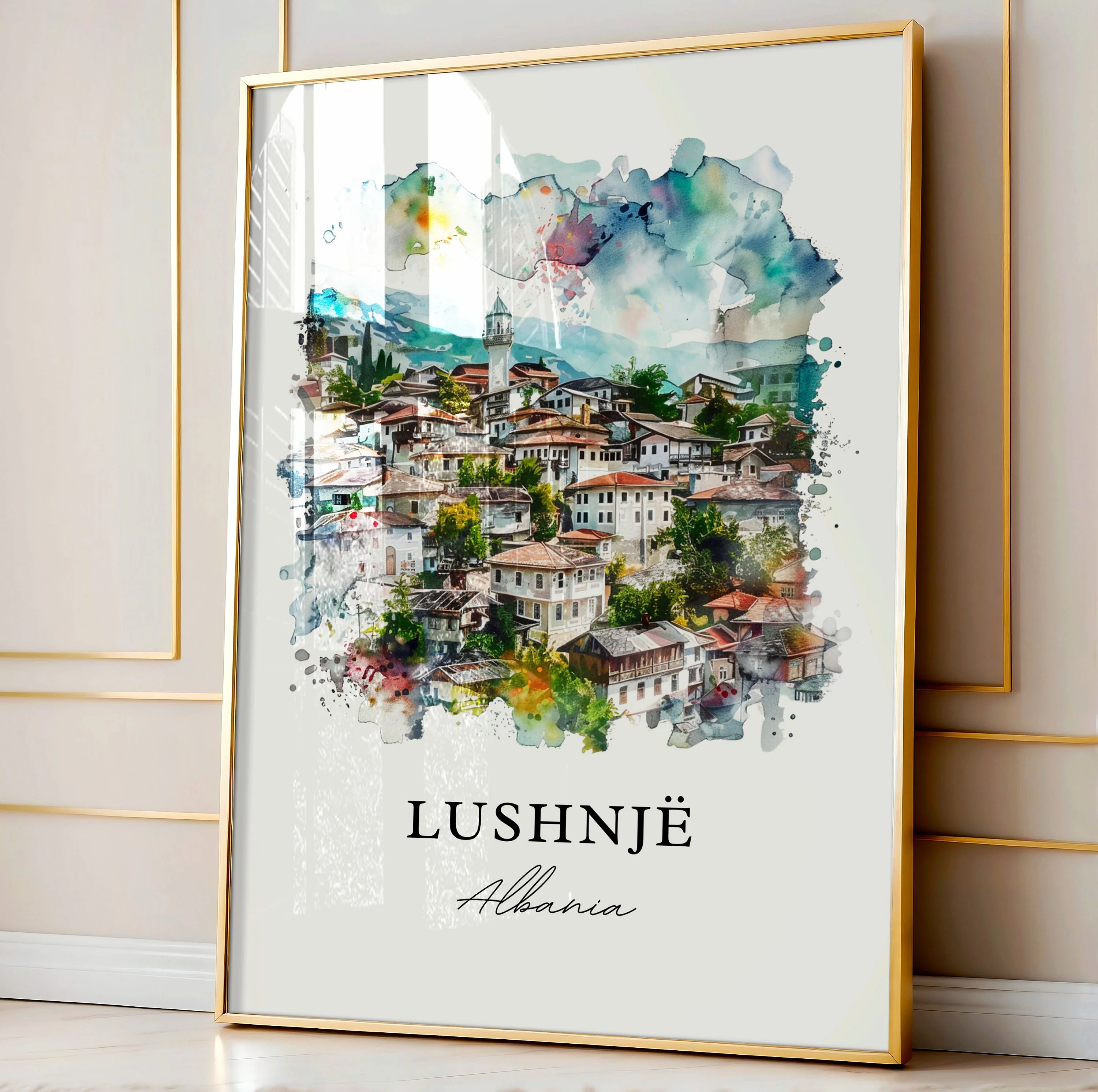 Lushnjë, Albania – Watercolor Art Print - Image 4