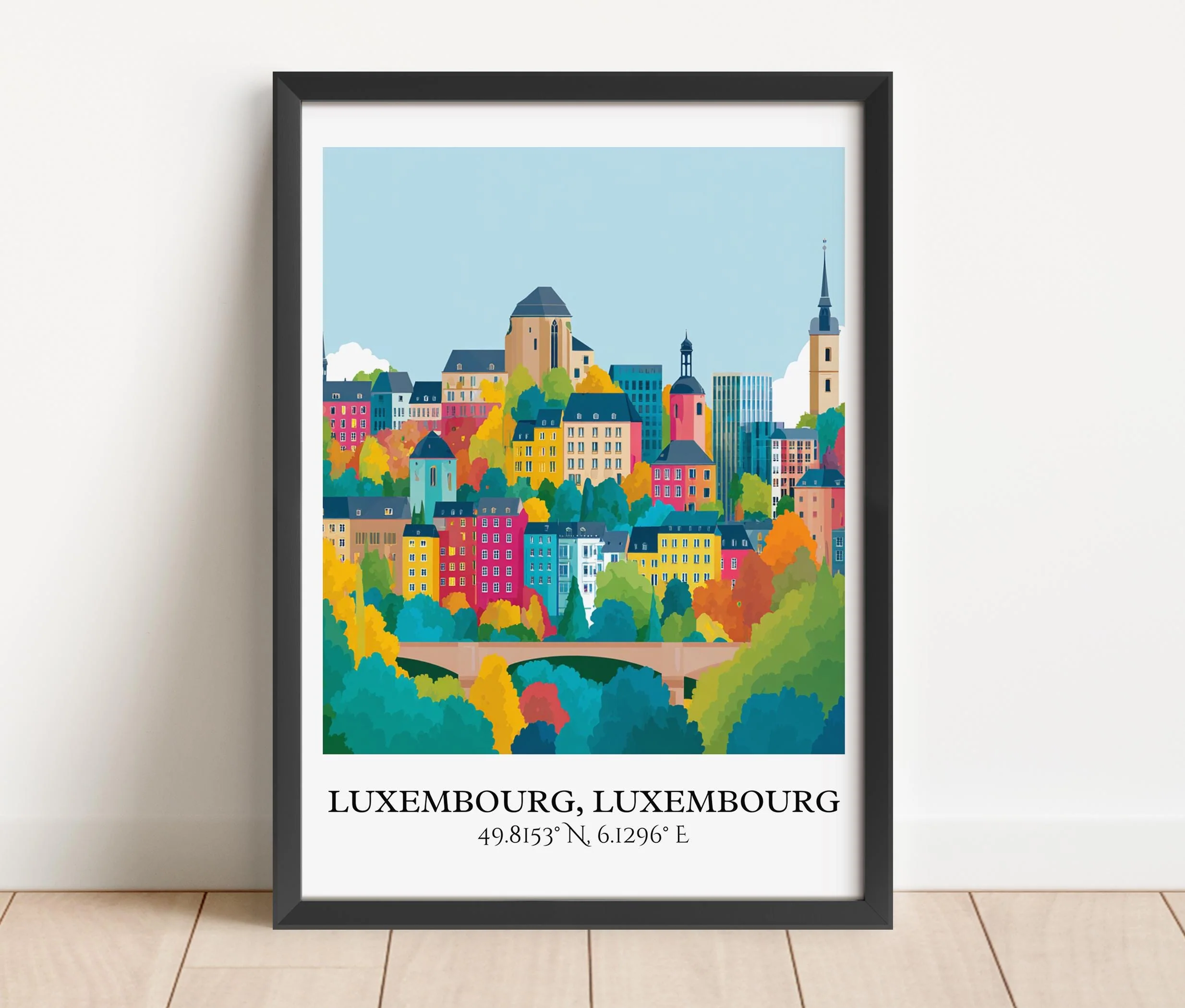 Luxembourg, Luxembourg – Watercolor Art Print - Image 6