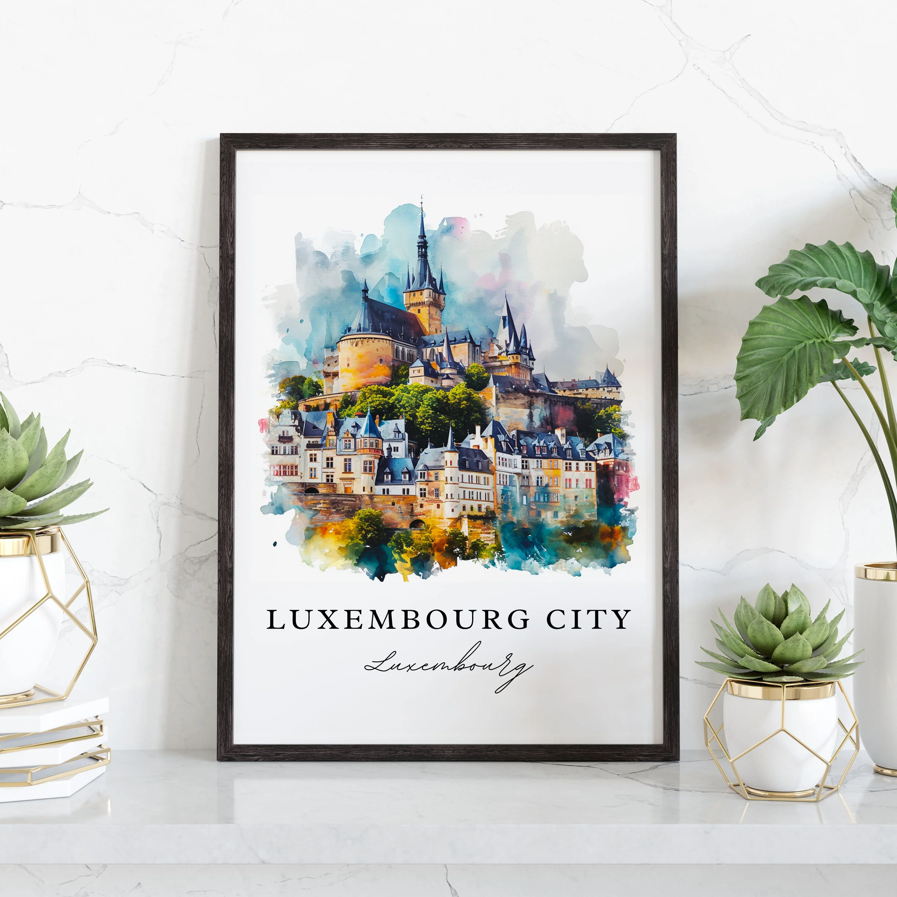 Luxembourg City, Luxembourg – Watercolor Art Print - Image 5