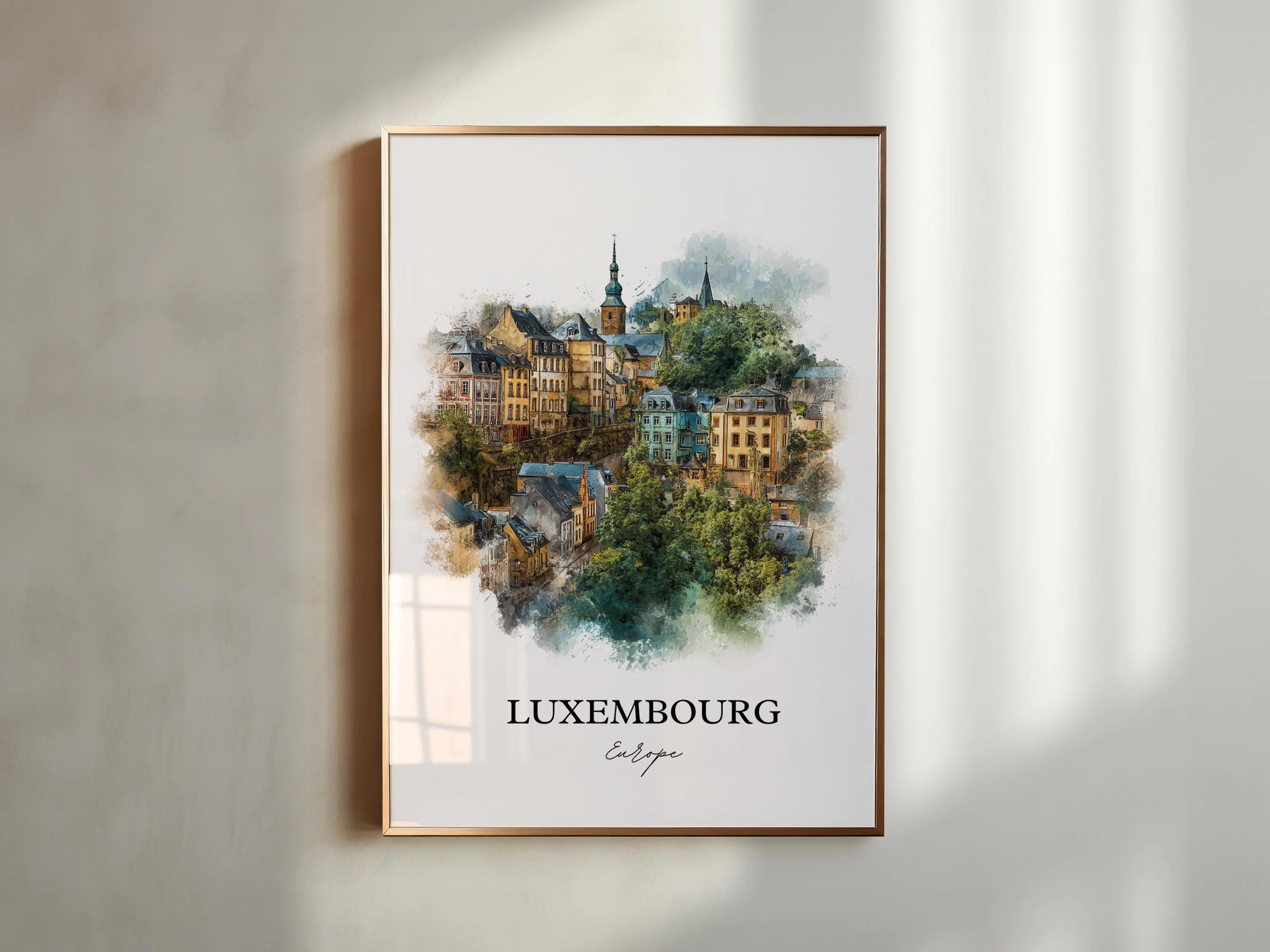 Luxembourg, Luxembourg – Watercolor Art Print - Image 3