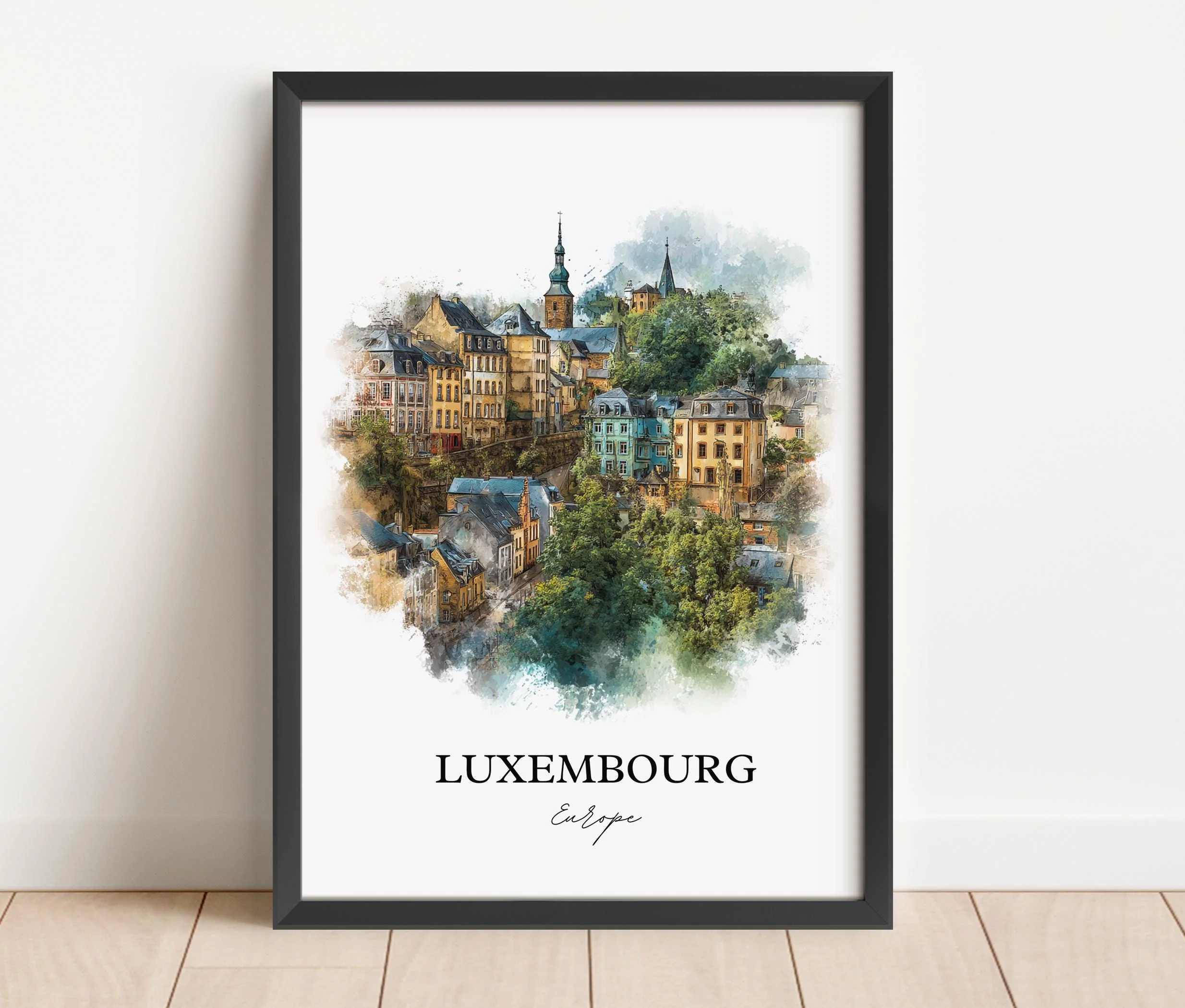Luxembourg, Luxembourg – Watercolor Art Print - Image 4