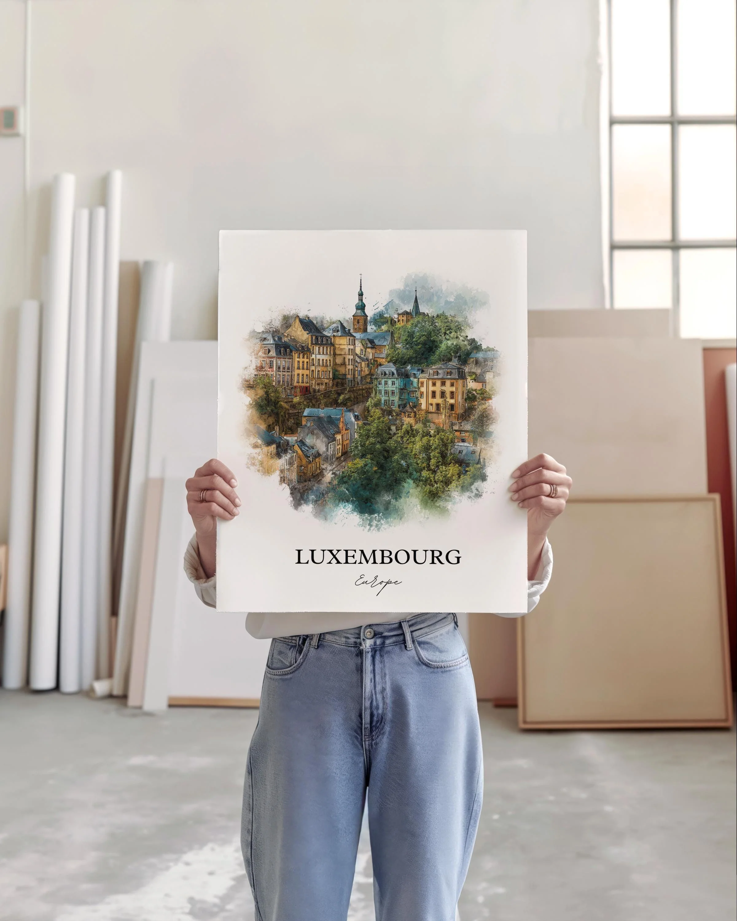 Luxembourg, Luxembourg – Watercolor Art Print - Image 5