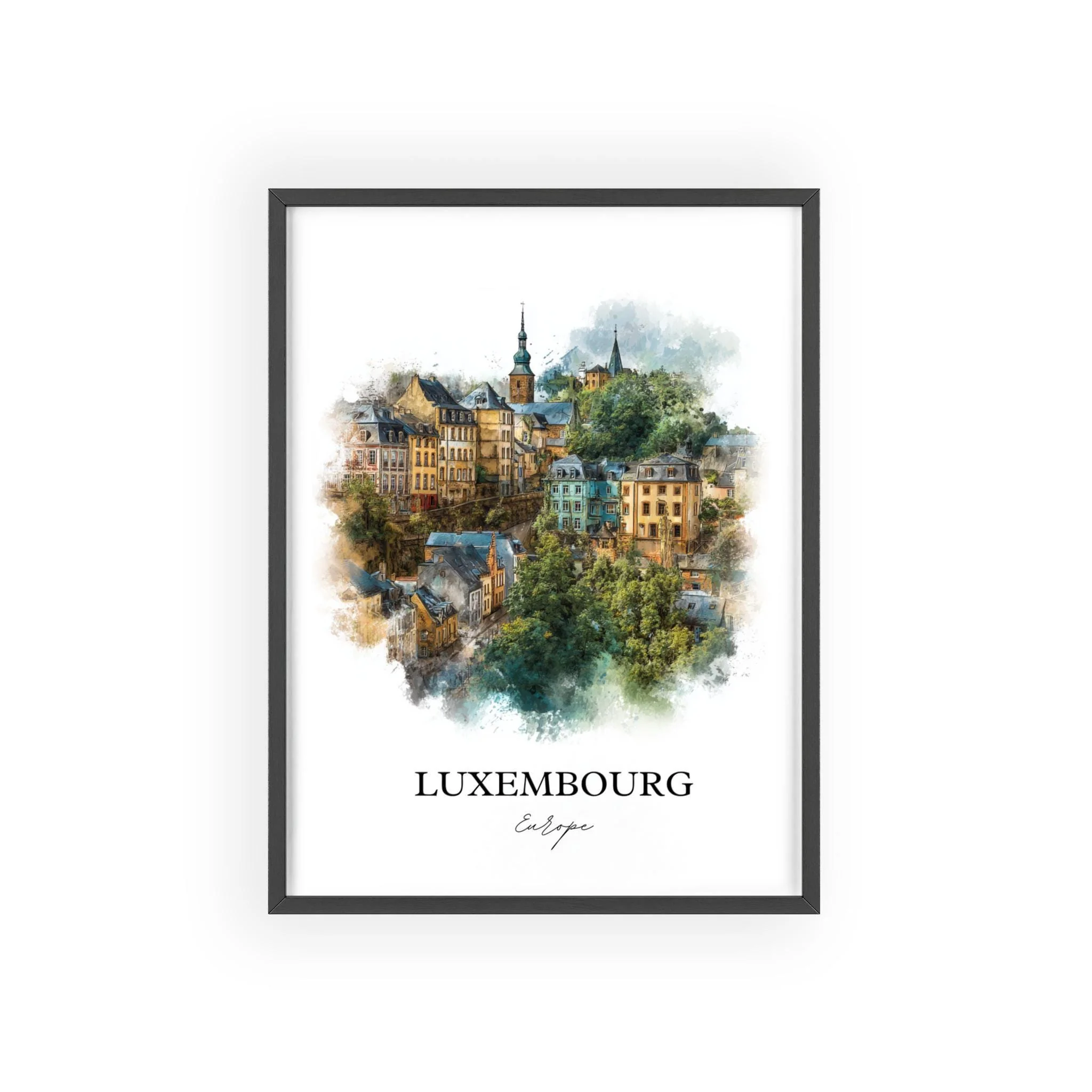 Luxembourg, Luxembourg – Watercolor Art Print - Image 7