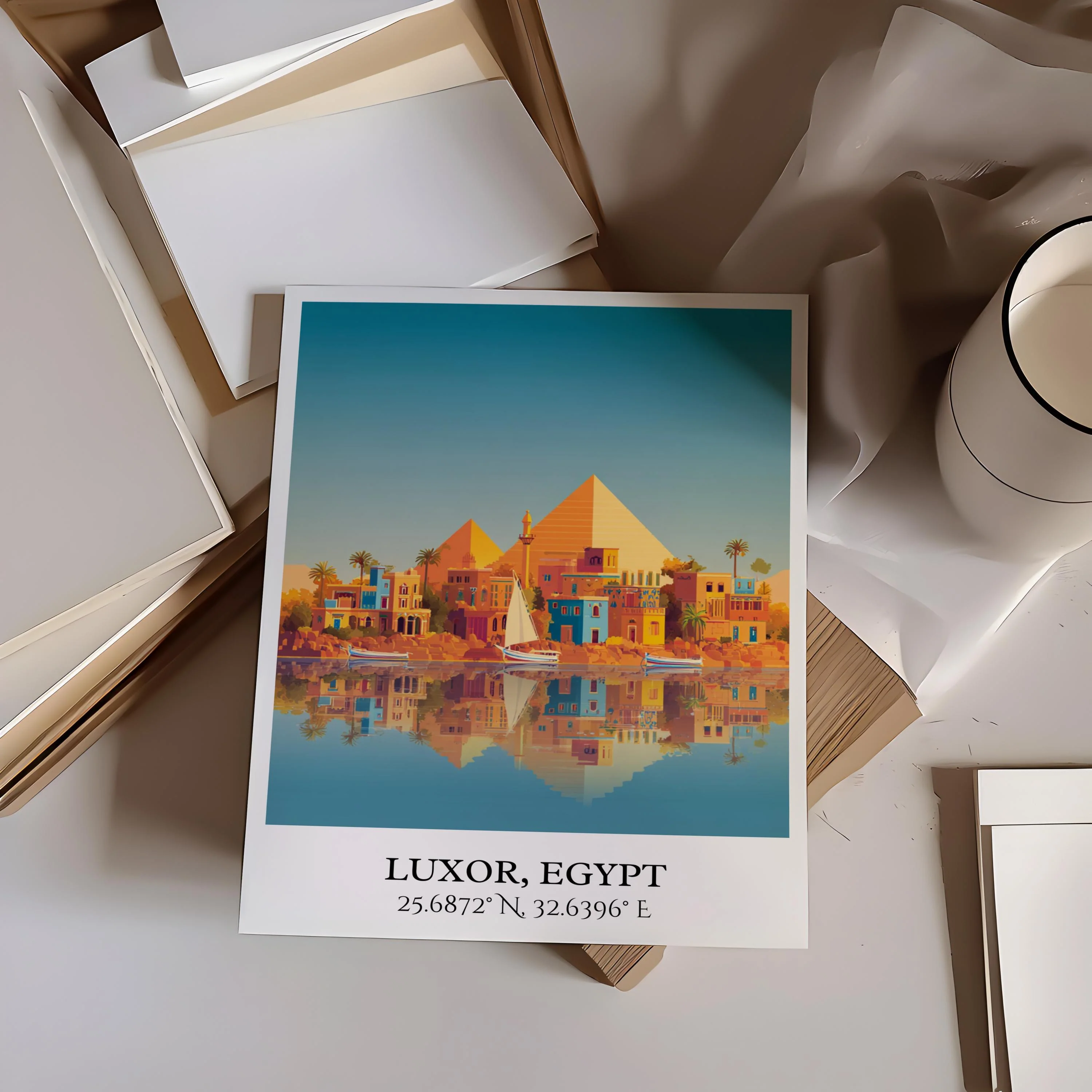 Luxor, Egypt – Watercolor Art Print - Image 3