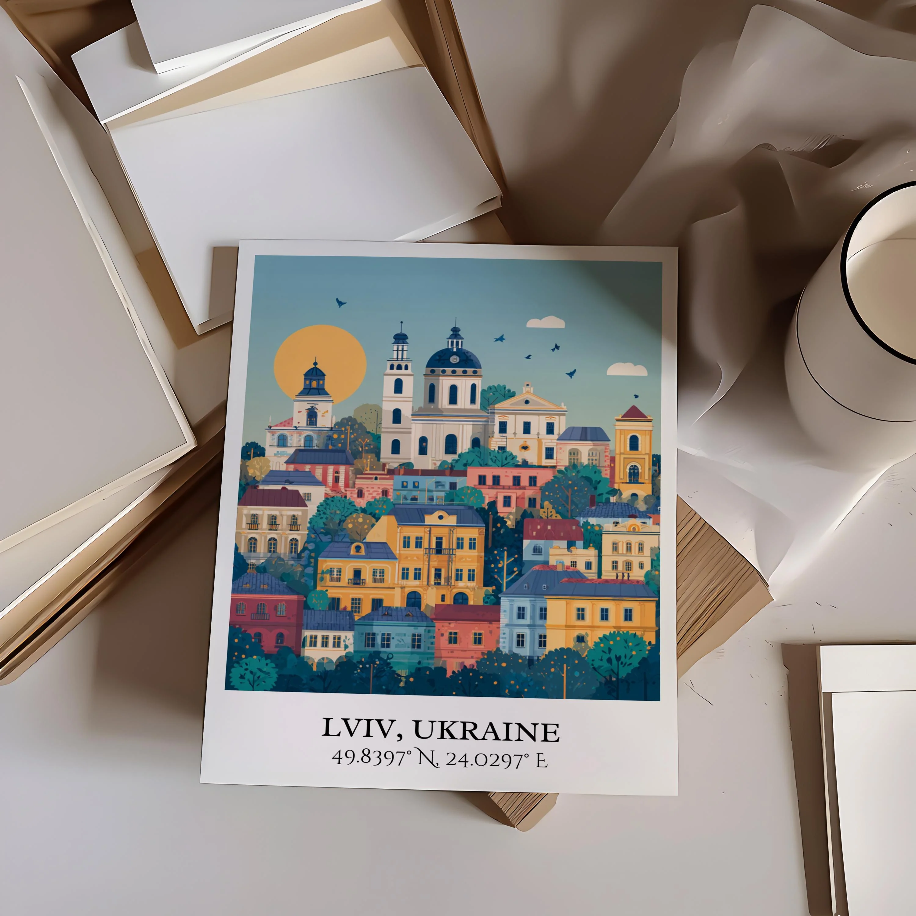 Lviv, Ukraine – Watercolor Art Print - Image 3