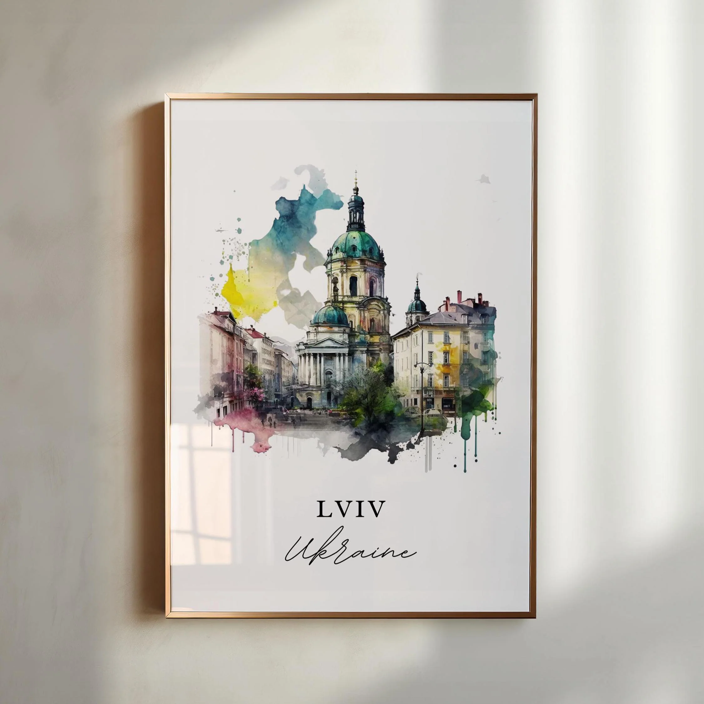 Lviv, Ukraine – Watercolor Art Print