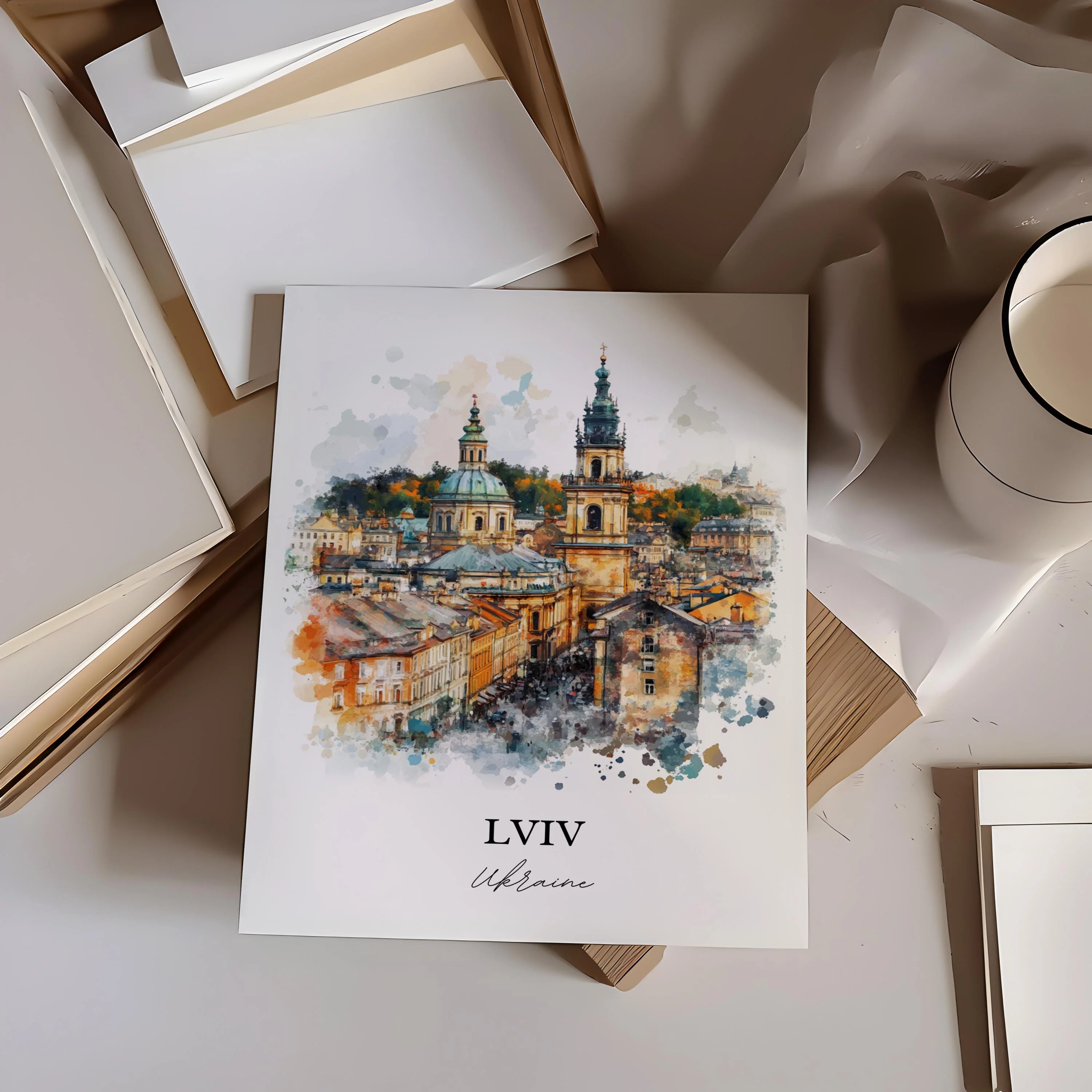 Lviv, Ukraine – Watercolor Art Print - Image 5