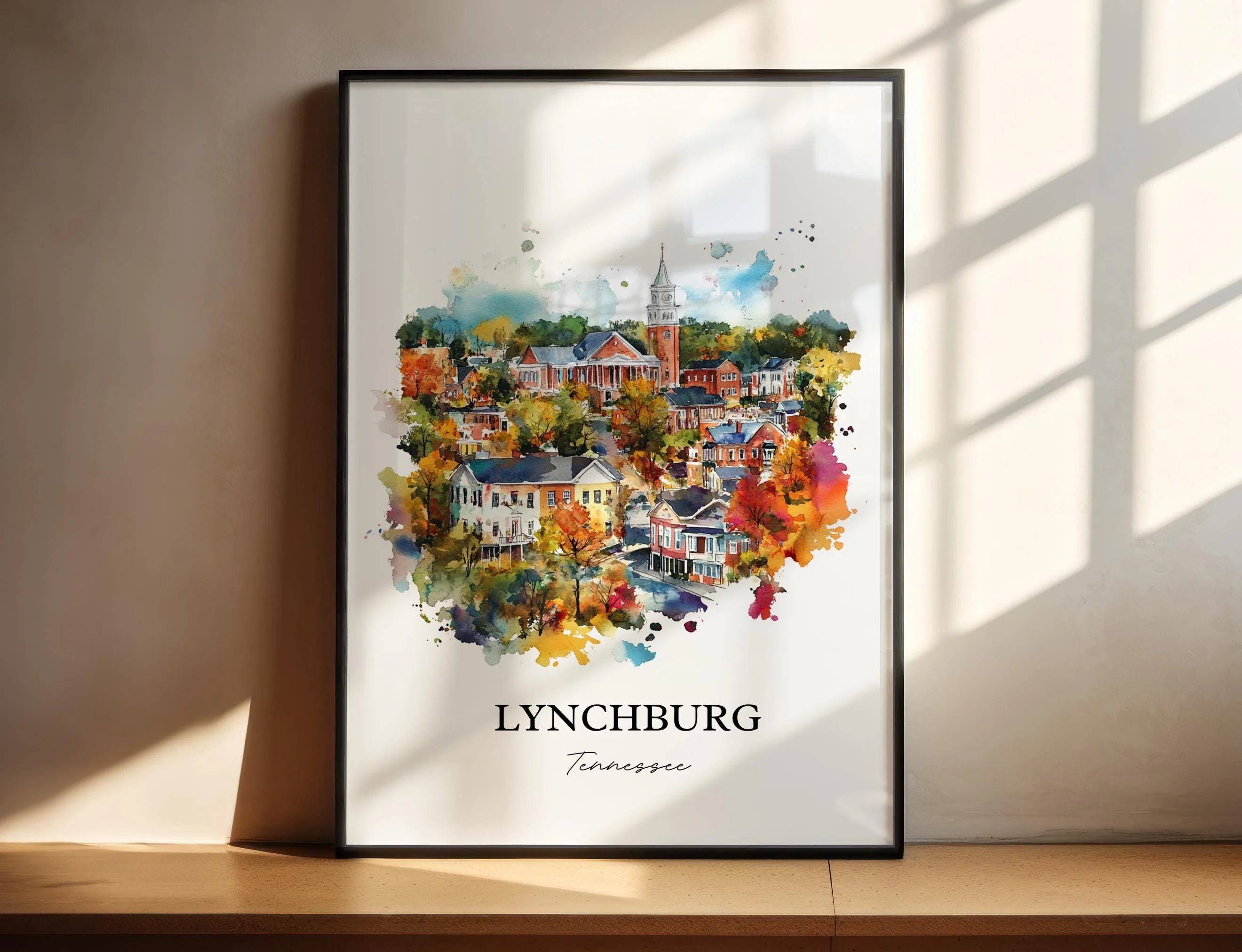 Lynchburg, Tennessee, USA – Watercolor Art Print