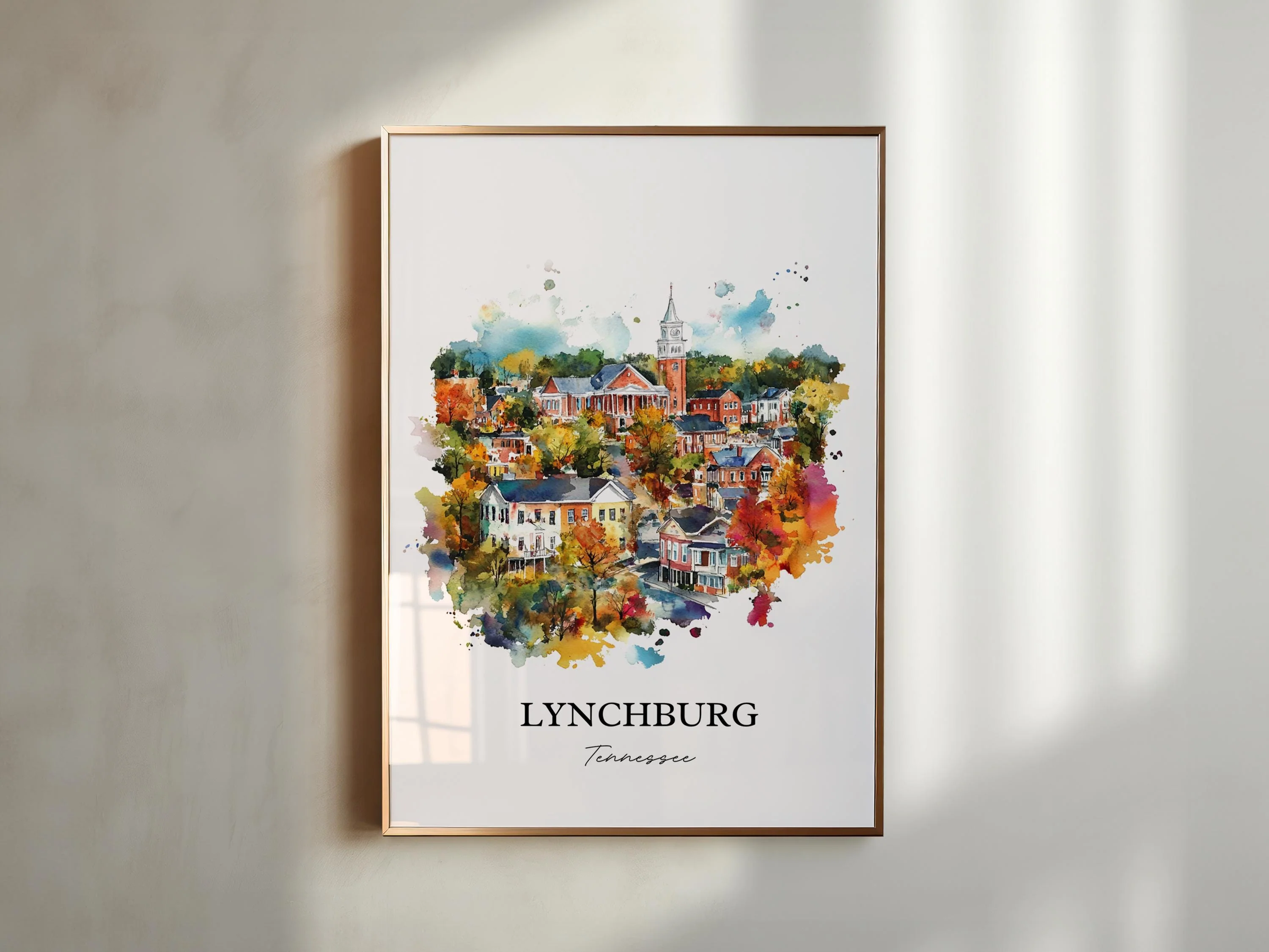 Lynchburg, Tennessee, USA – Watercolor Art Print - Image 6