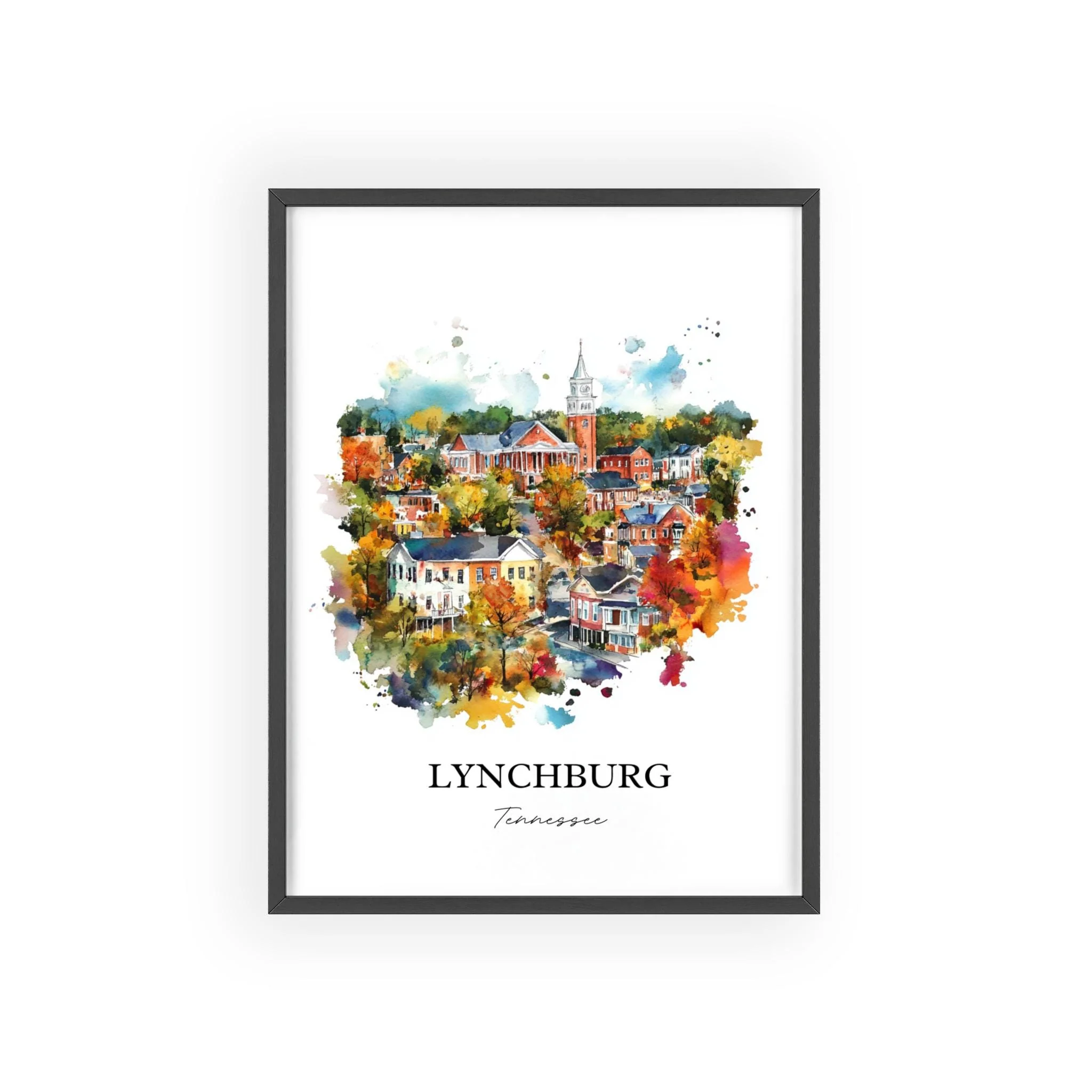 Lynchburg, Tennessee, USA – Watercolor Art Print - Image 7