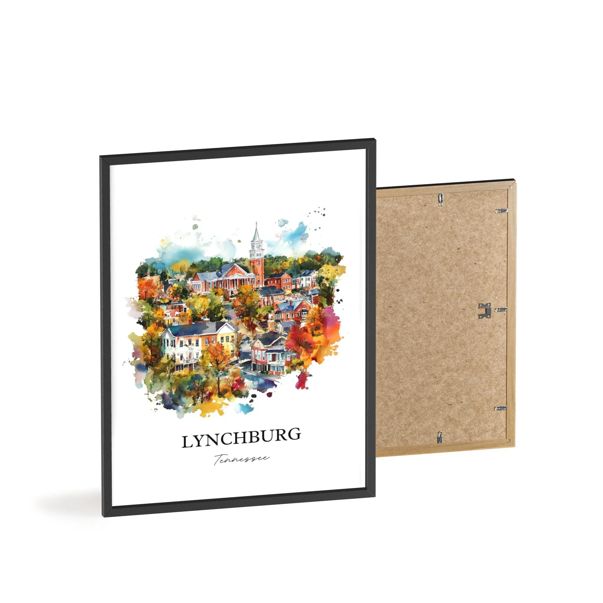 Lynchburg, Tennessee, USA – Watercolor Art Print - Image 8