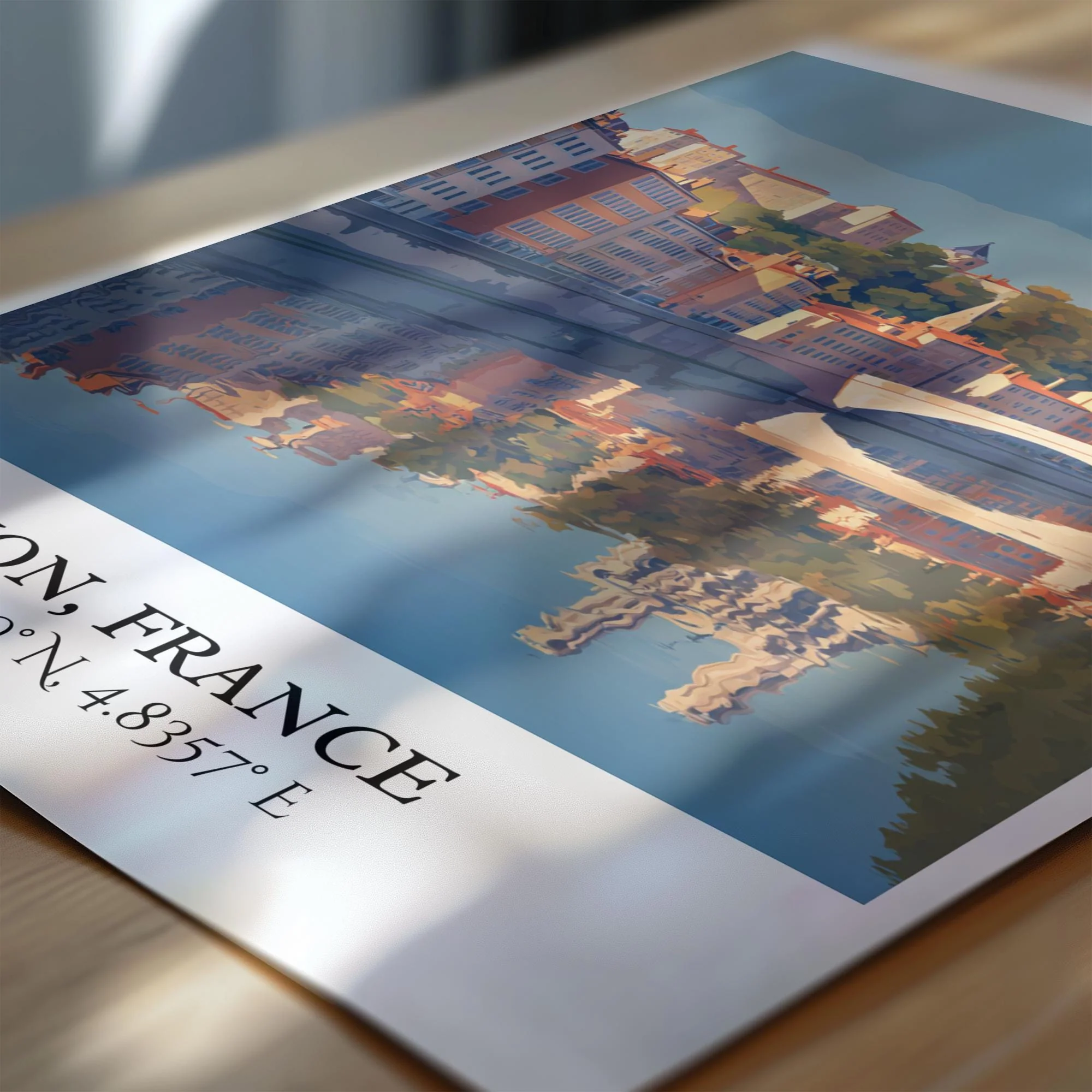 Lyon, France – Watercolor Art Print - Image 2