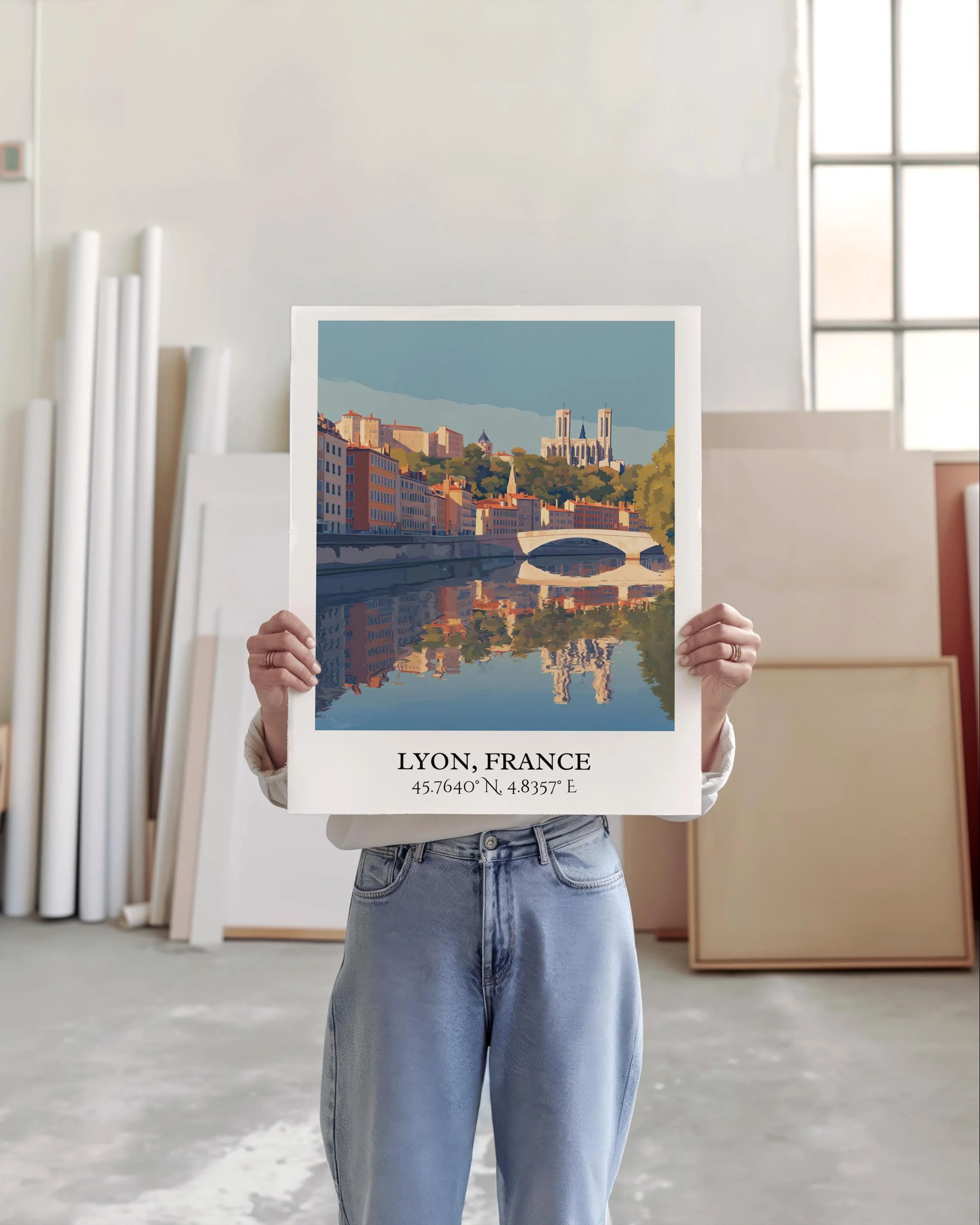 Lyon, France – Watercolor Art Print - Image 3
