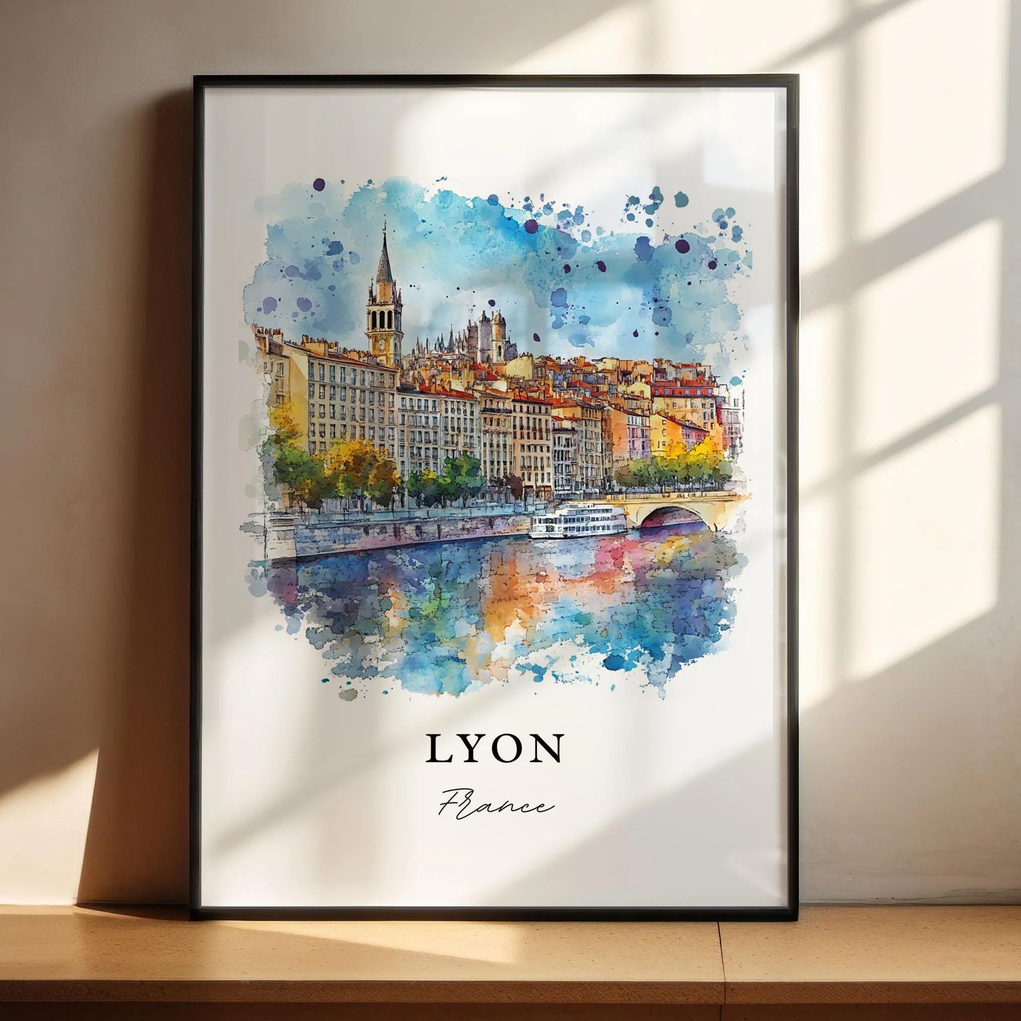 Lyon, France – Watercolor Art Print