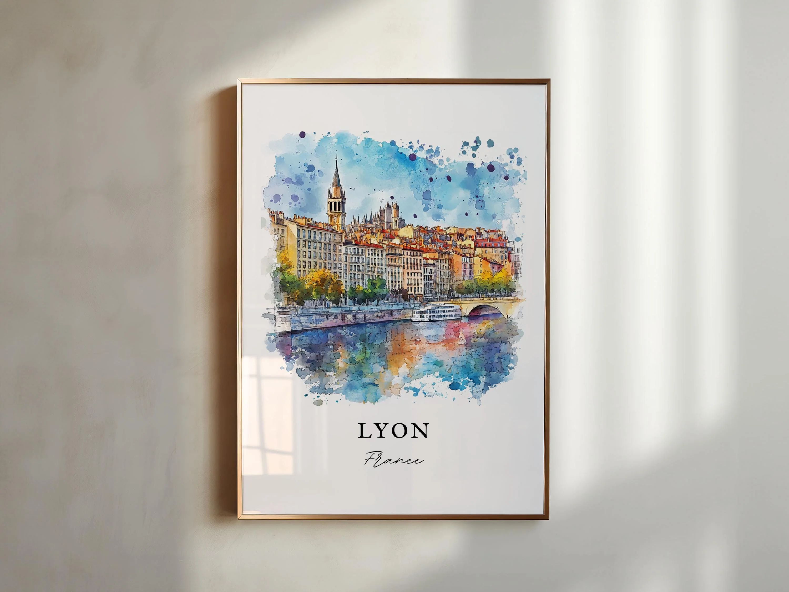 Lyon, France – Watercolor Art Print - Image 3