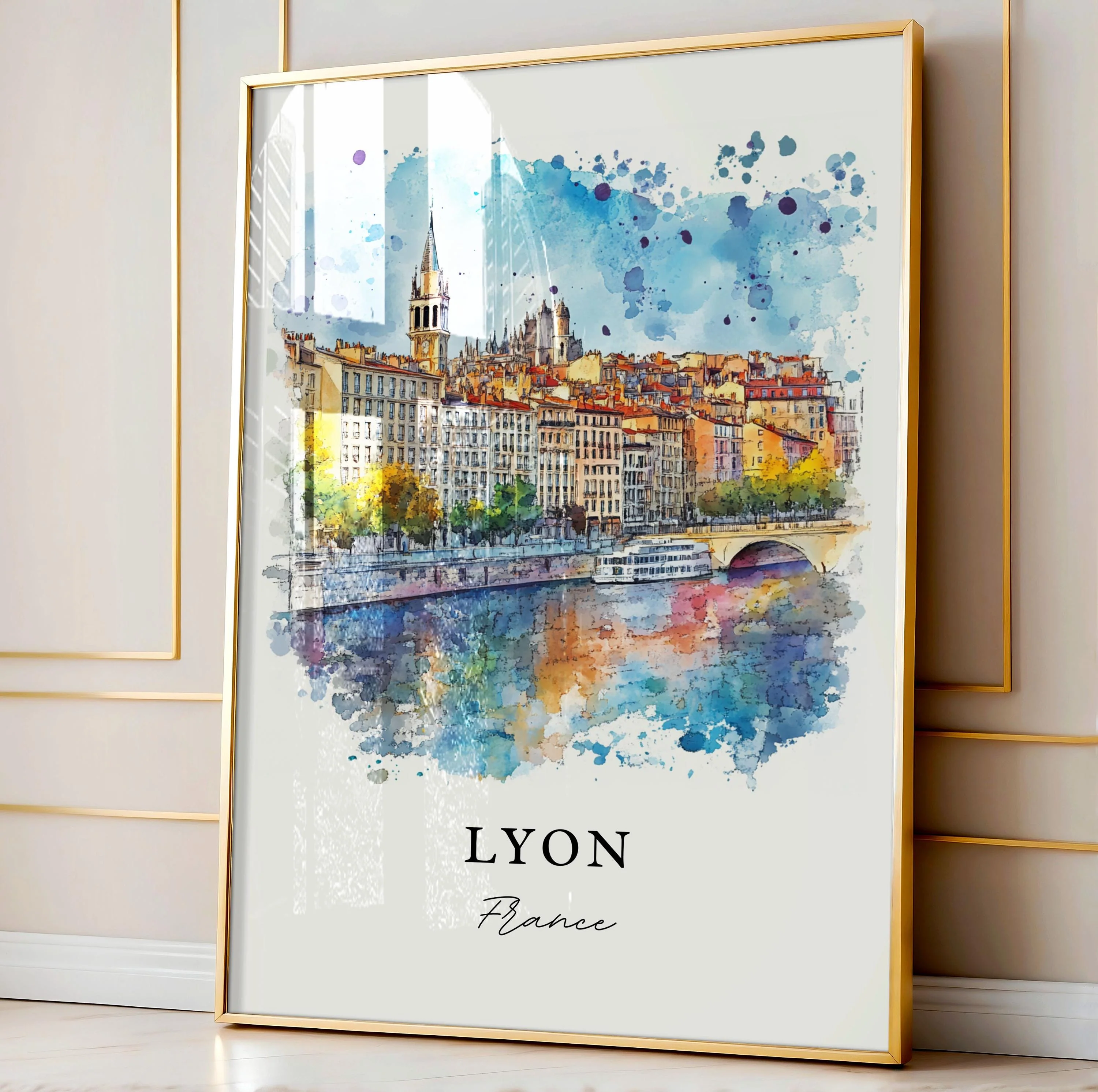 Lyon, France – Watercolor Art Print - Image 5