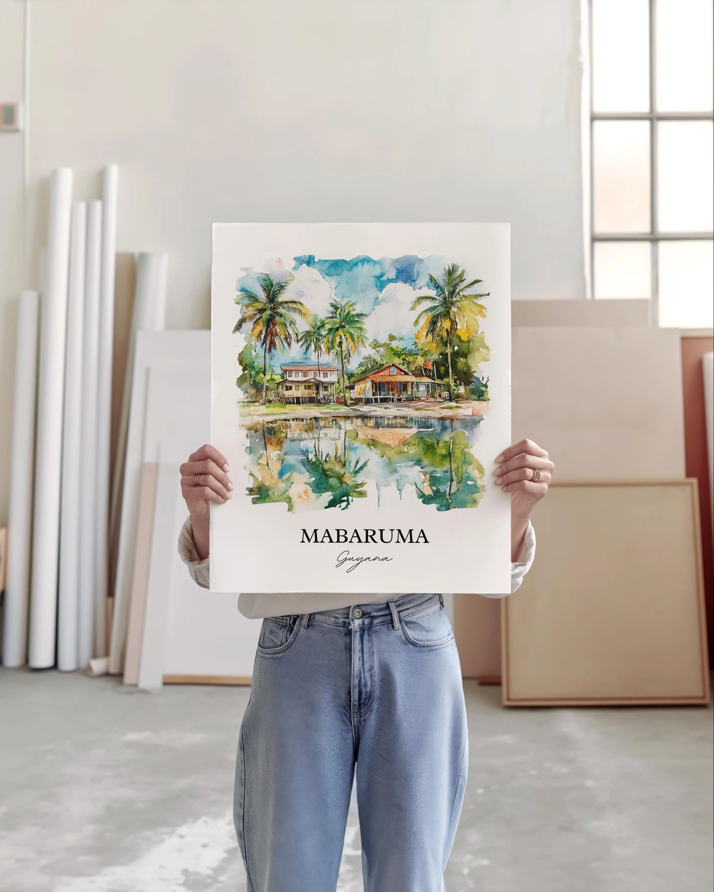 Mabaruma, Guyana – Watercolor Art Print - Image 4