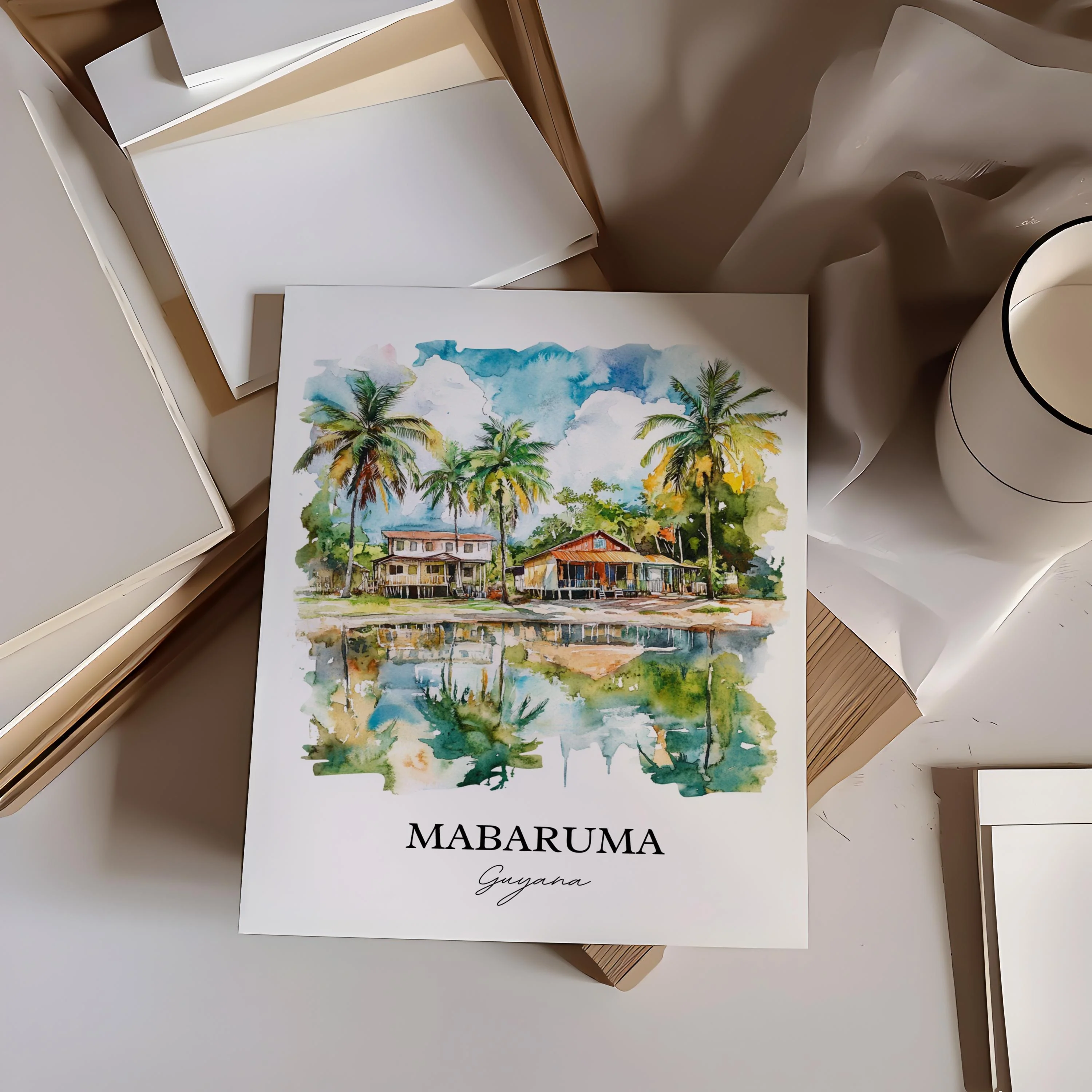 Mabaruma, Guyana – Watercolor Art Print - Image 5