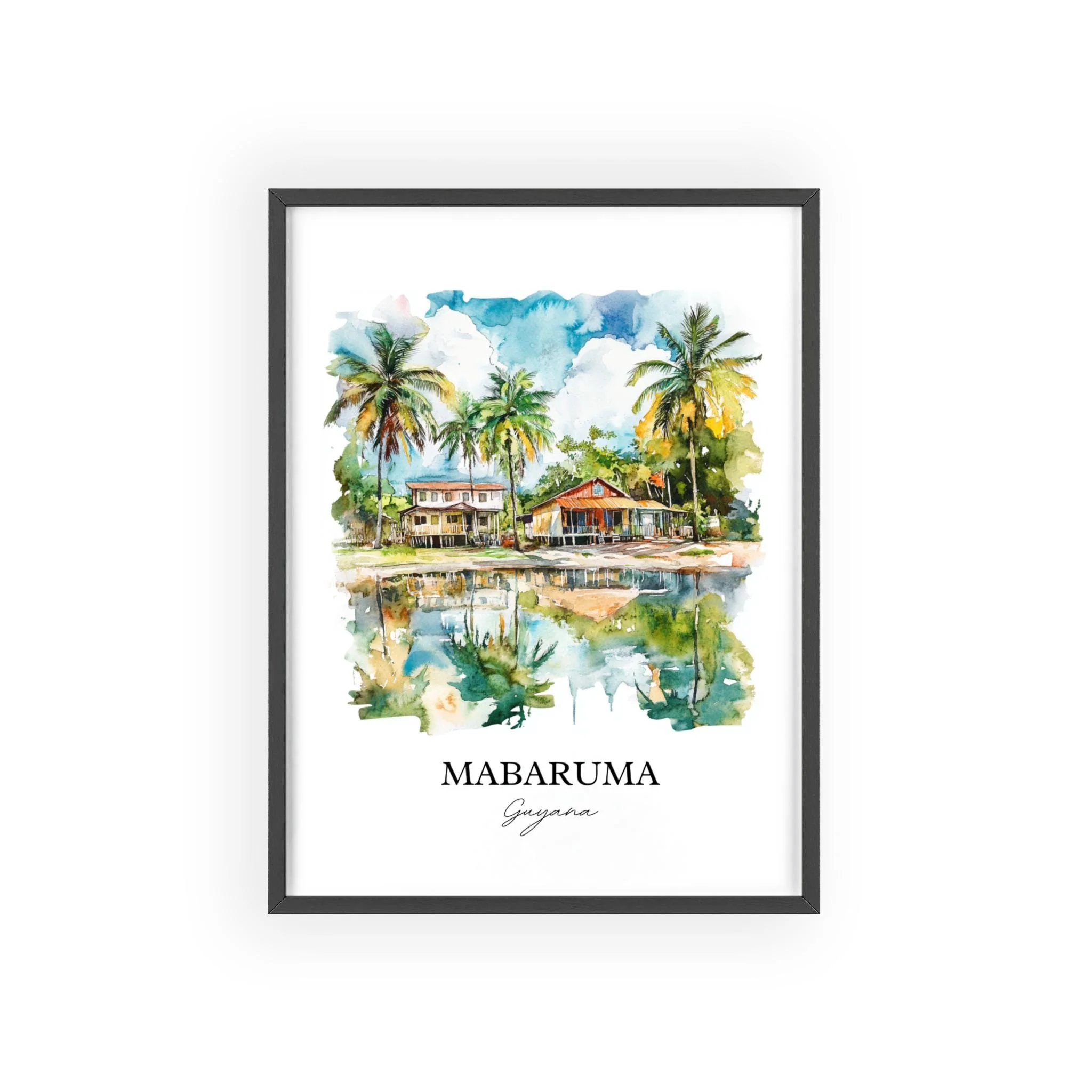 Mabaruma, Guyana – Watercolor Art Print - Image 7