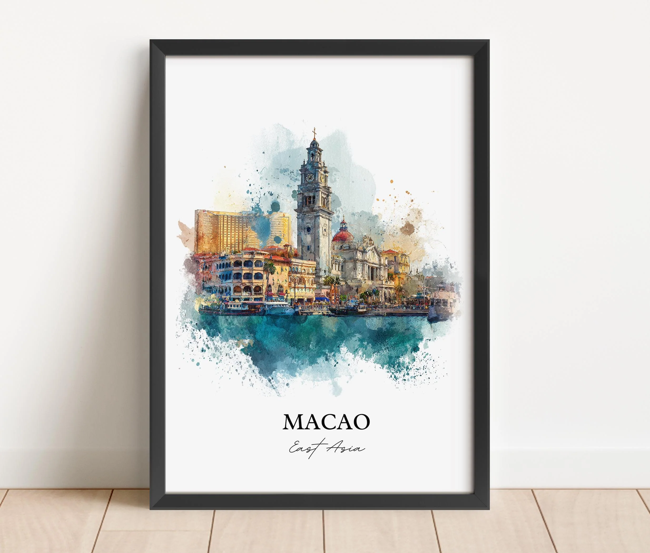 Macao, China – Watercolor Art Print - Image 6