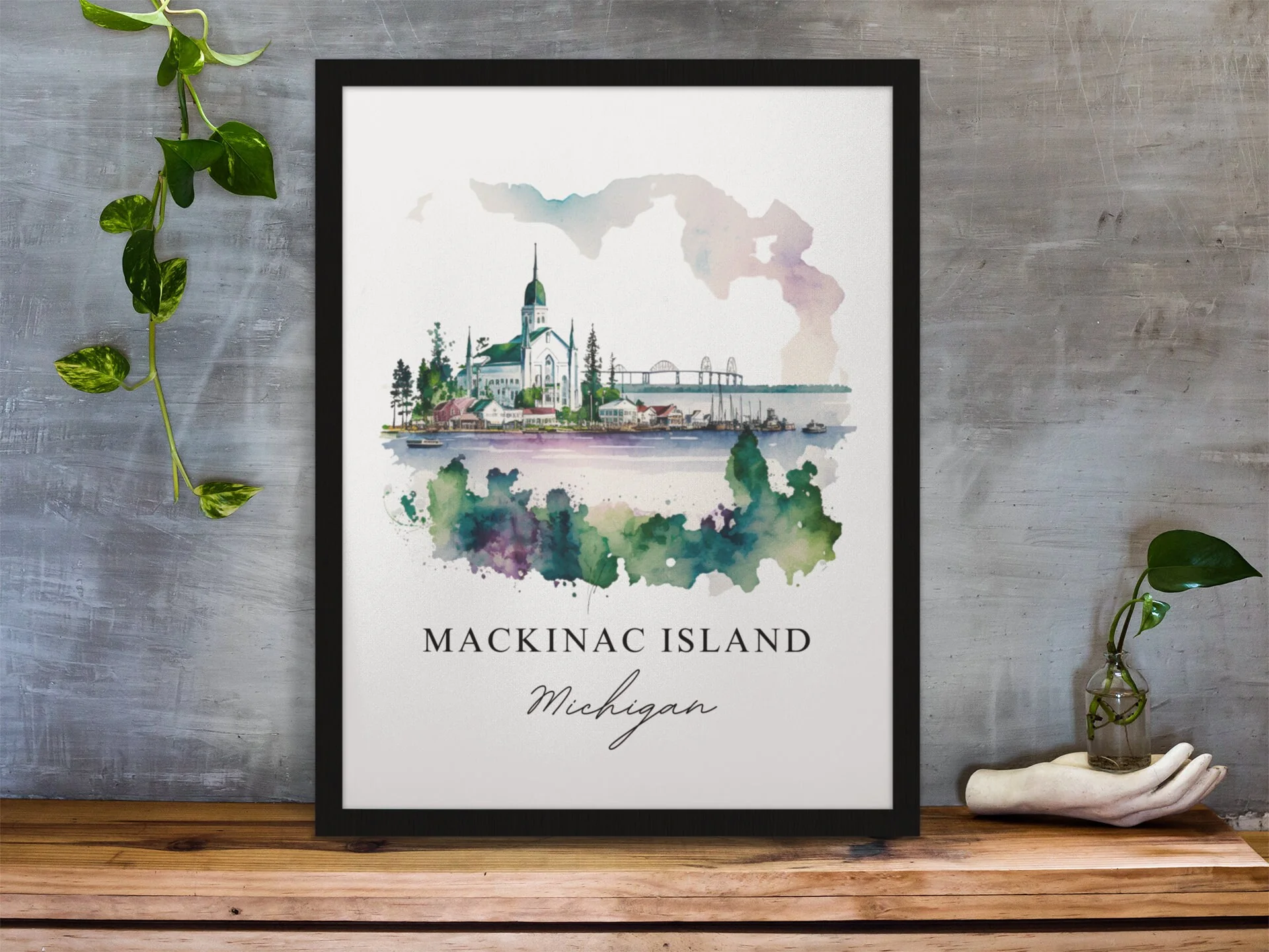 Mackinac Island, Michigan, Michigan – Watercolor Art Print