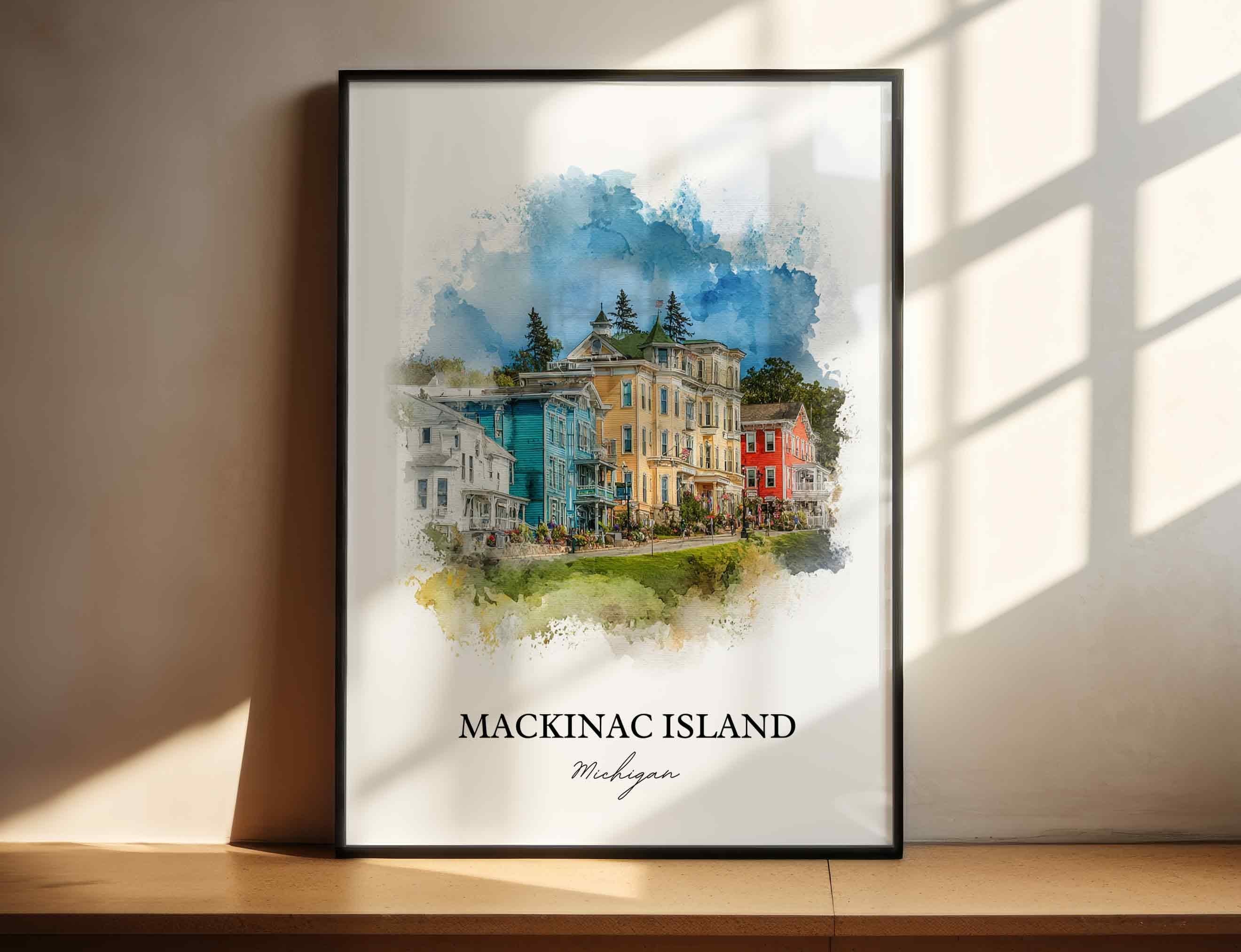 Mackinac Island, Michigan – Watercolor Art Print
