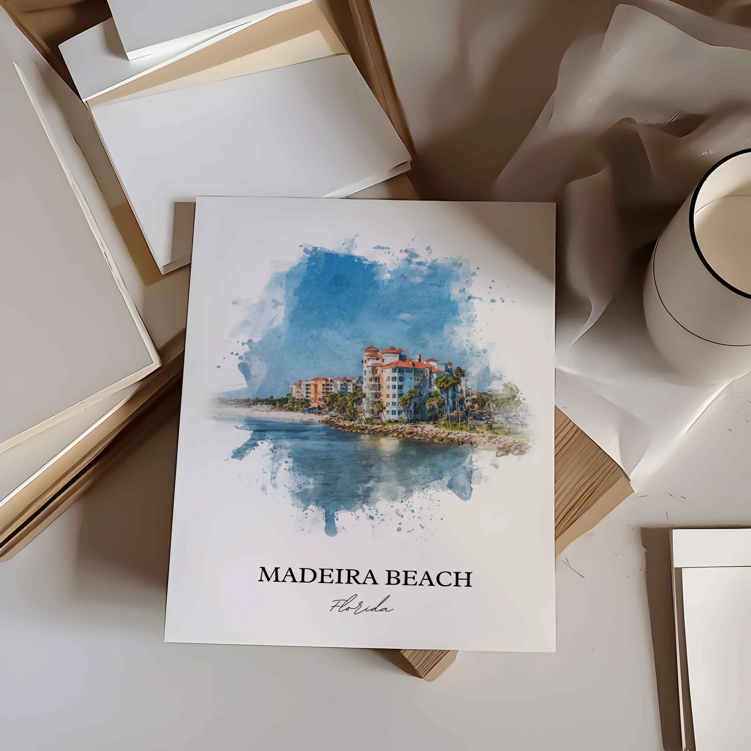 Madeira Beach, Florida – Watercolor Art Print - Image 7