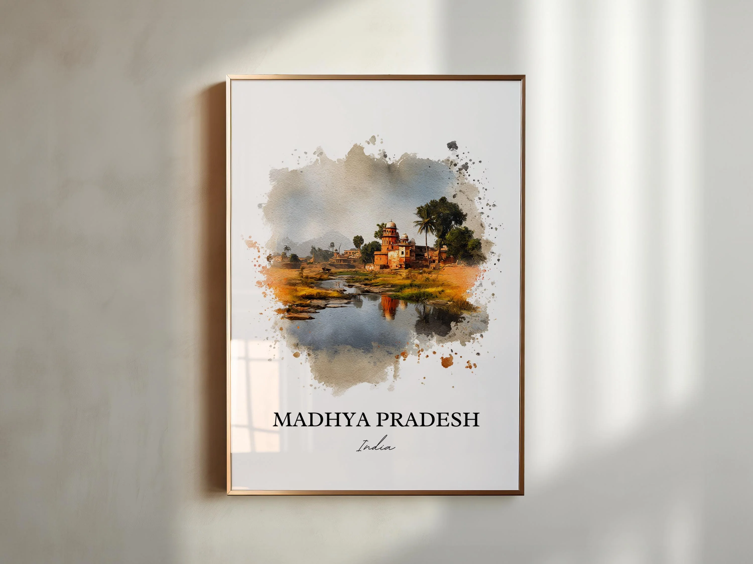 Madhya Pradesh, India – Watercolor Art Print - Image 4