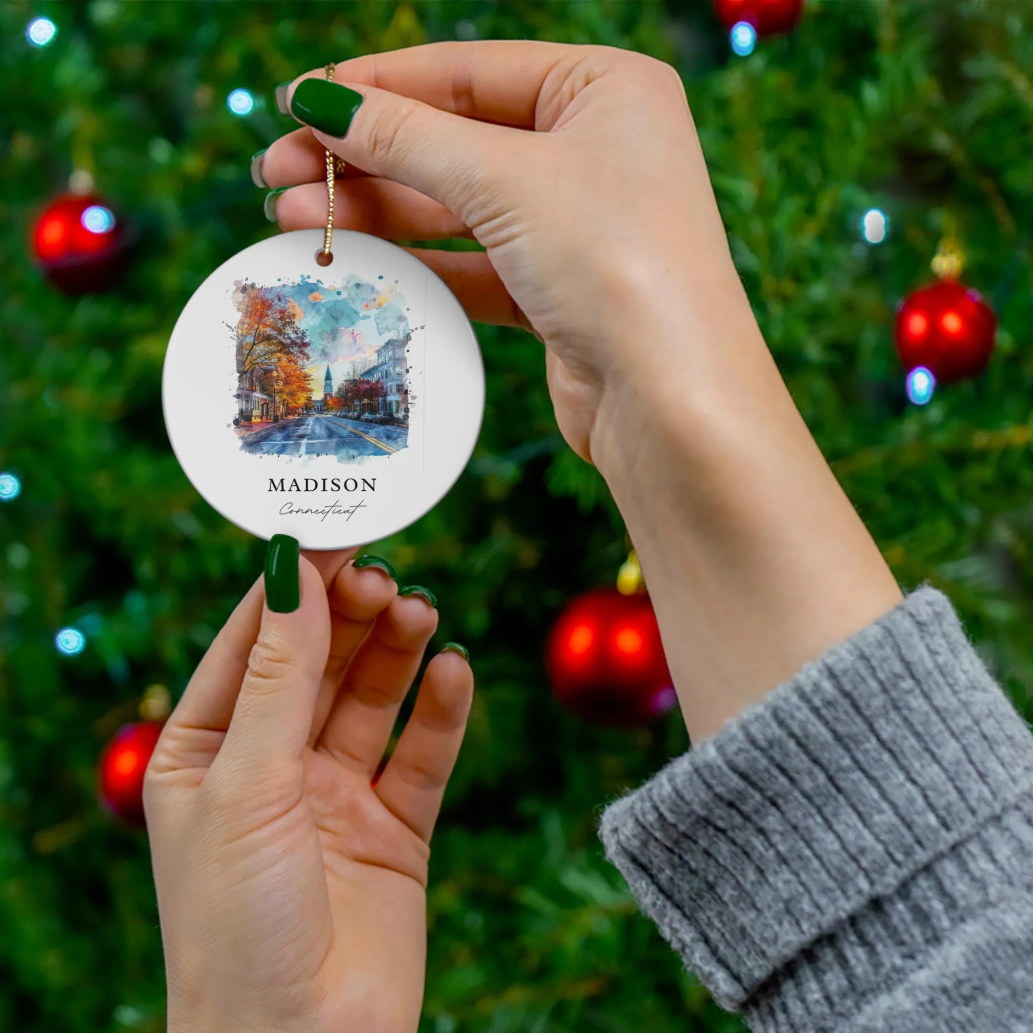 Madison CT Ornament: Unique Madison Connecticut Souvenir, Madison CT Xmas Decor, and Authentic Madison CT Christmas Gift - Image 3