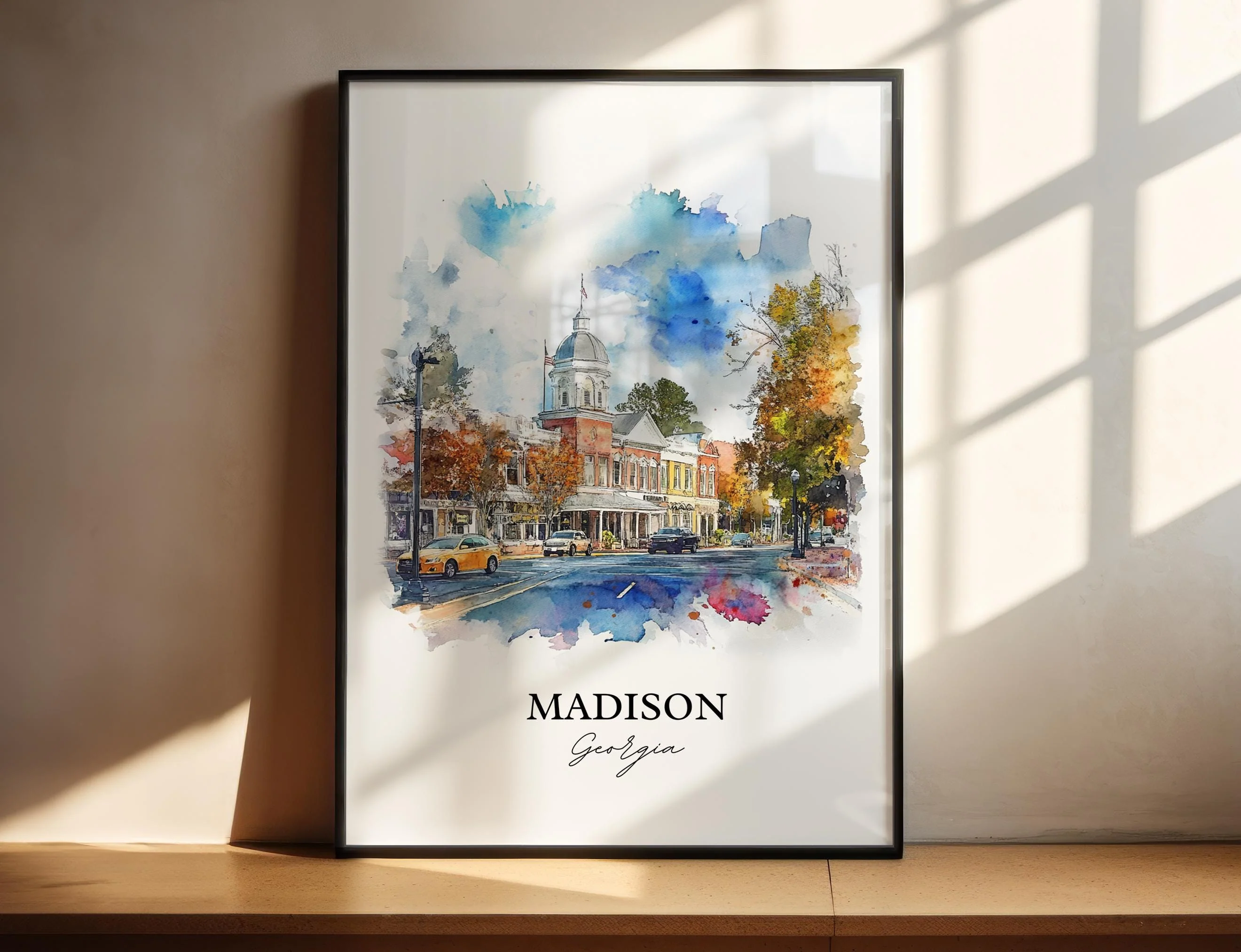 Madison, Georgia, USA – Watercolor Art Print