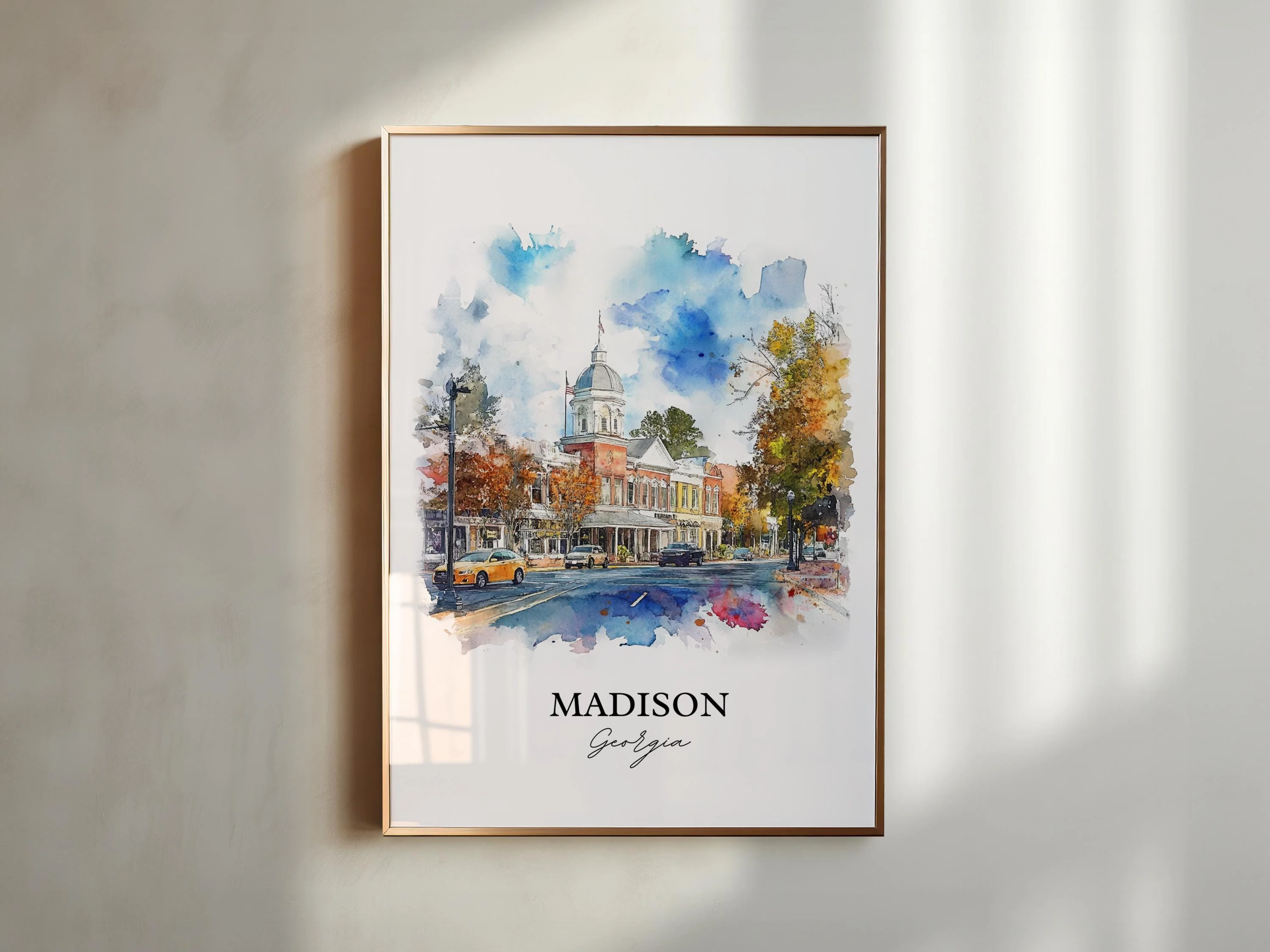 Madison, Georgia, USA – Watercolor Art Print - Image 4