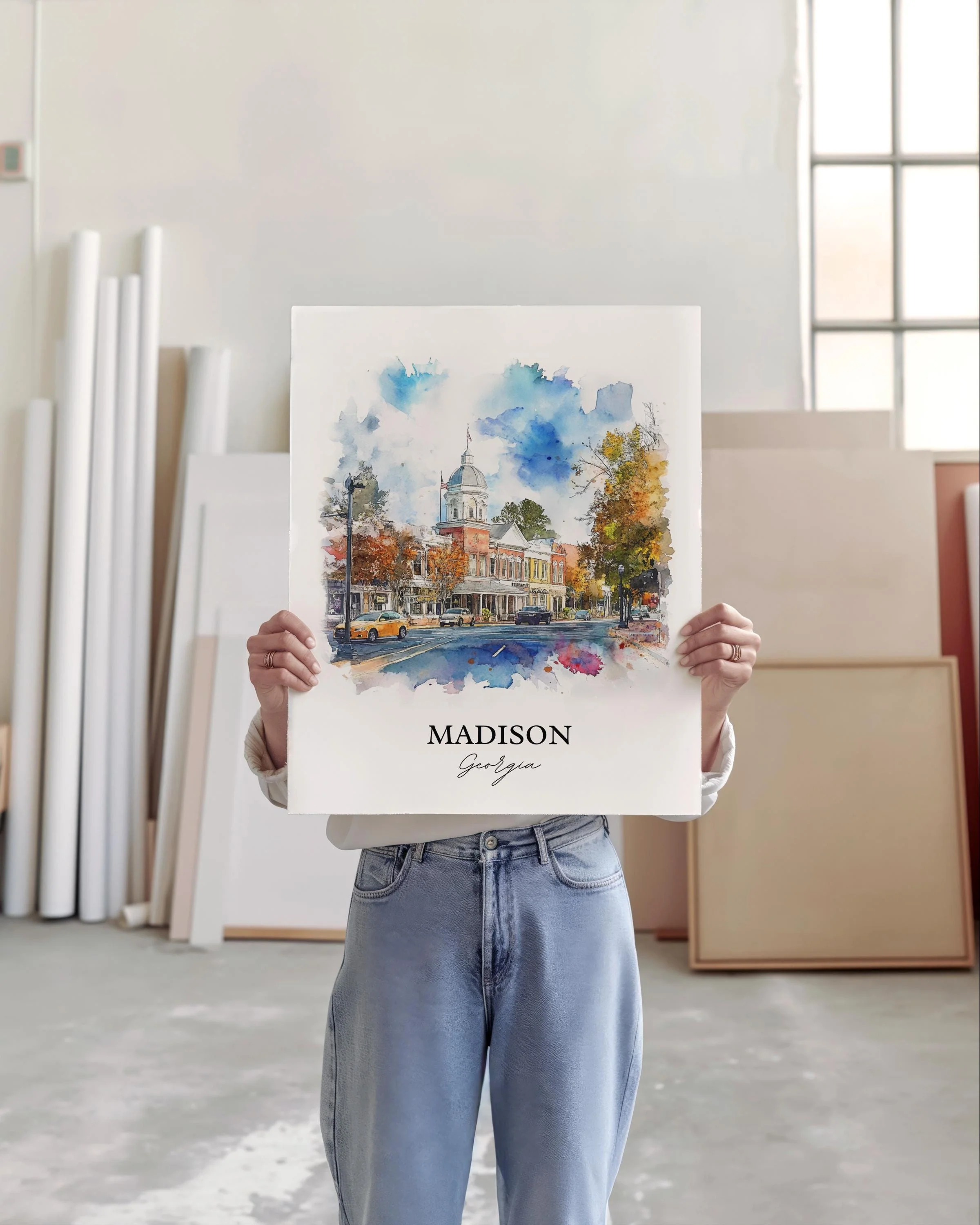 Madison, Georgia, USA – Watercolor Art Print - Image 6