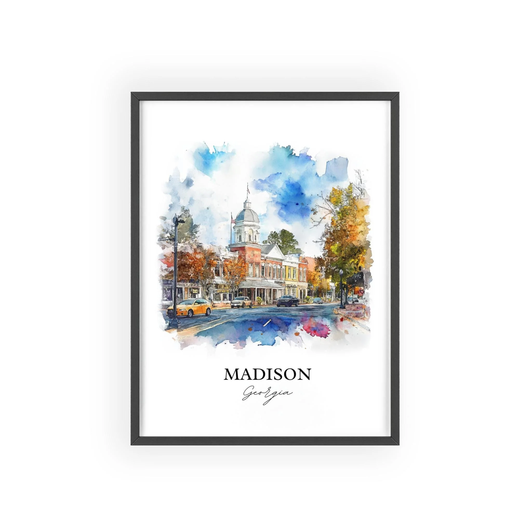 Madison, Georgia, USA – Watercolor Art Print - Image 8