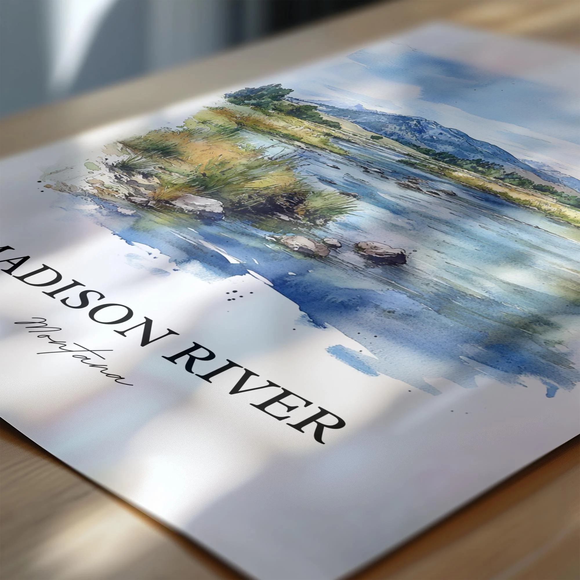 Madison River, Montana, USA – Watercolor Art Print - Image 2