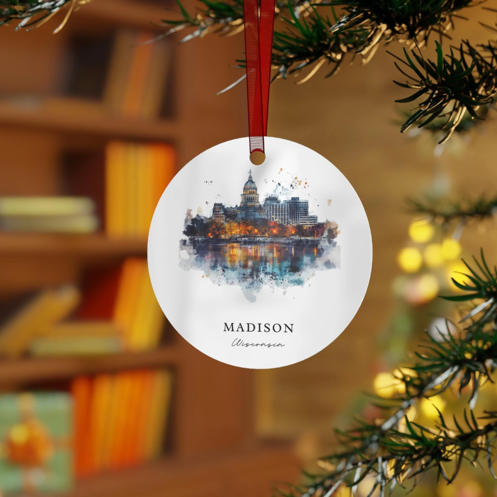 Madison WI Ornament: Unique Madison Souvenir, Madison Wisconsin Xmas Decor, and Authentic Madison WI Gift - Image 3