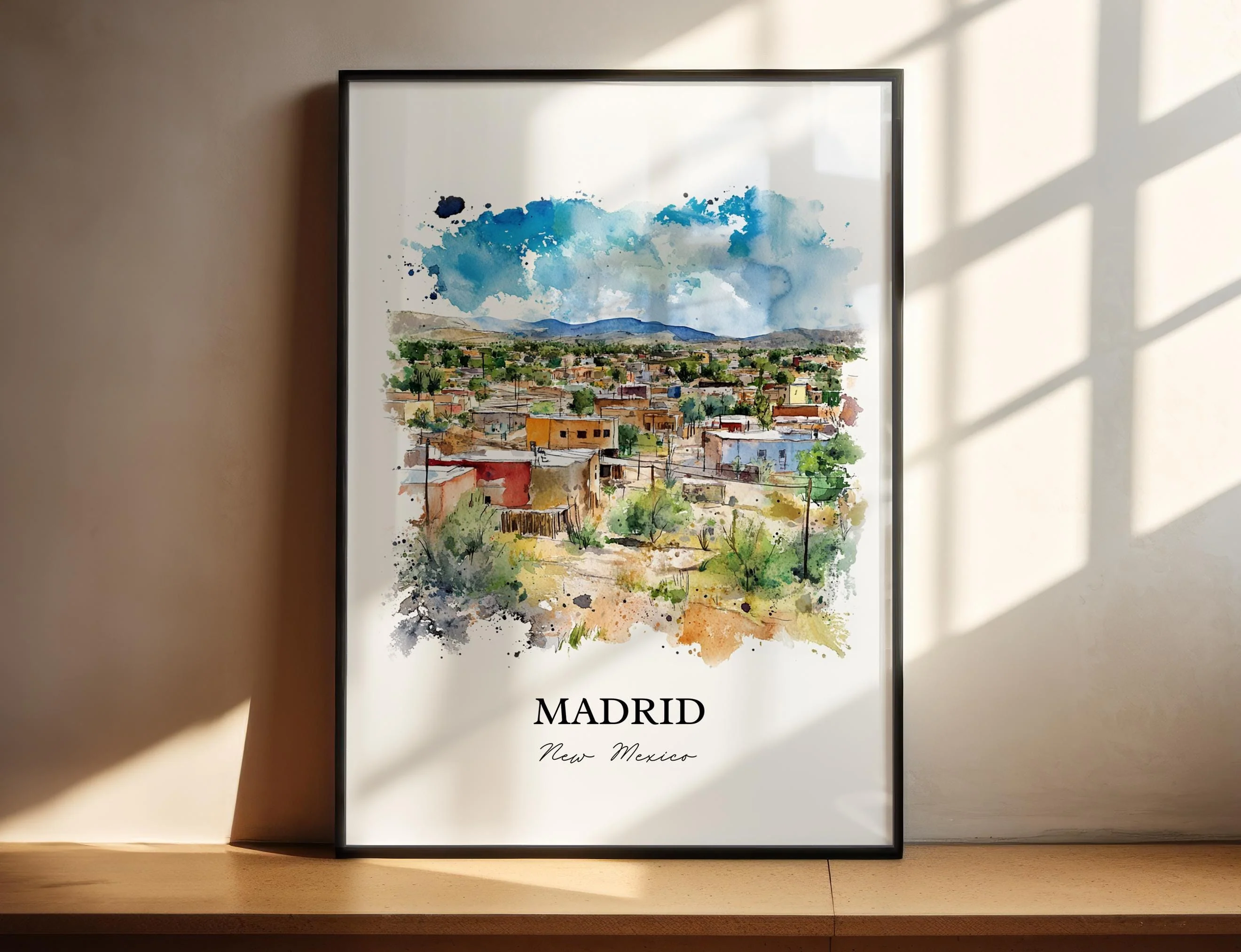Madrid, New Mexico, USA – Watercolor Art Print