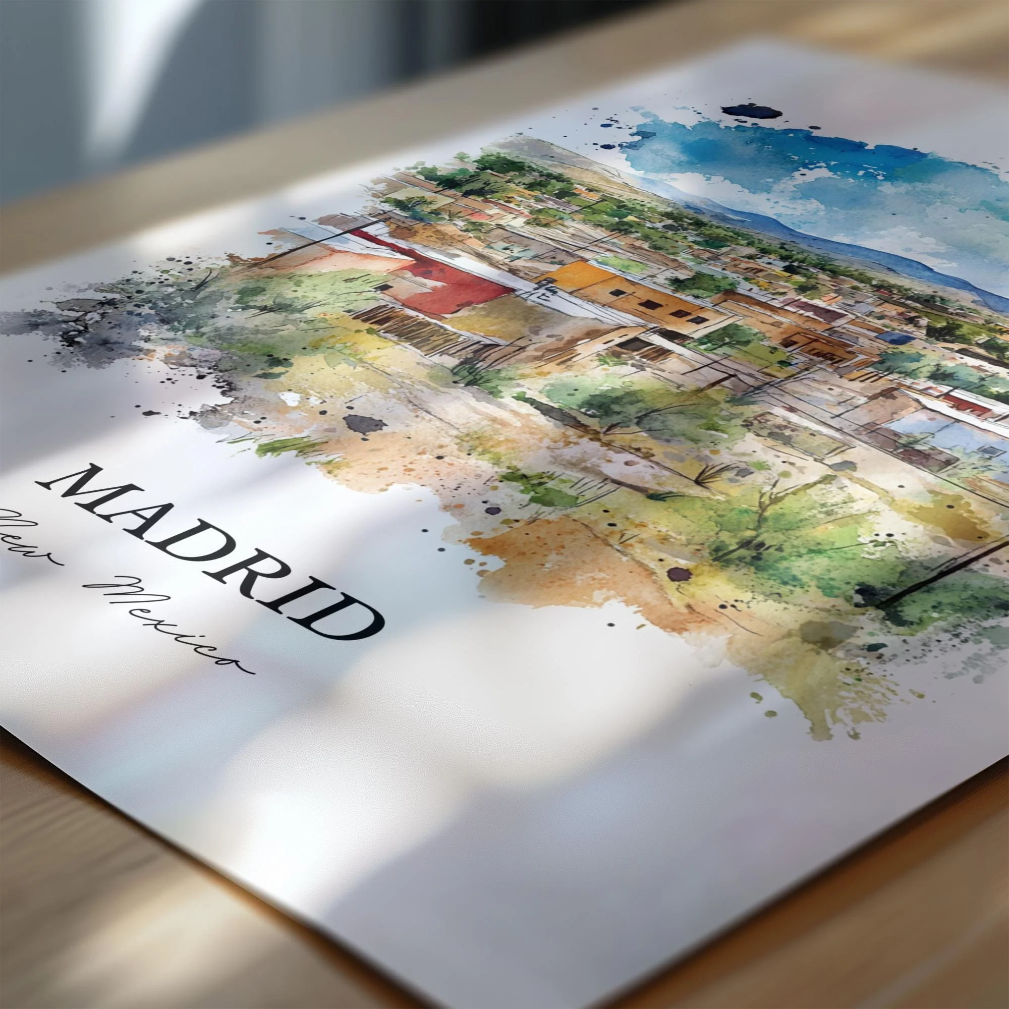 Madrid, New Mexico, USA – Watercolor Art Print - Image 2