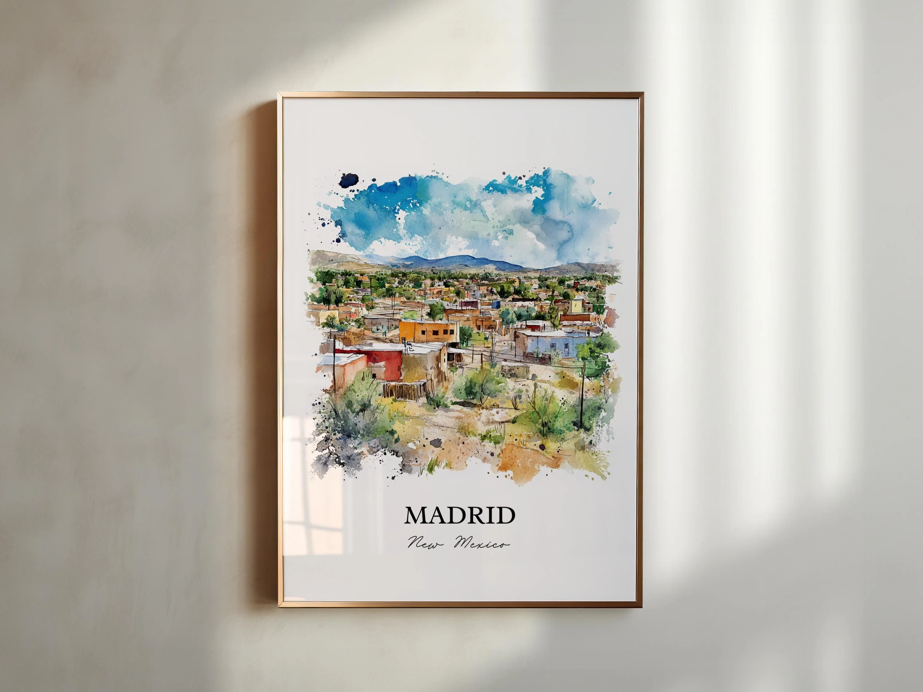 Madrid, New Mexico, USA – Watercolor Art Print - Image 4