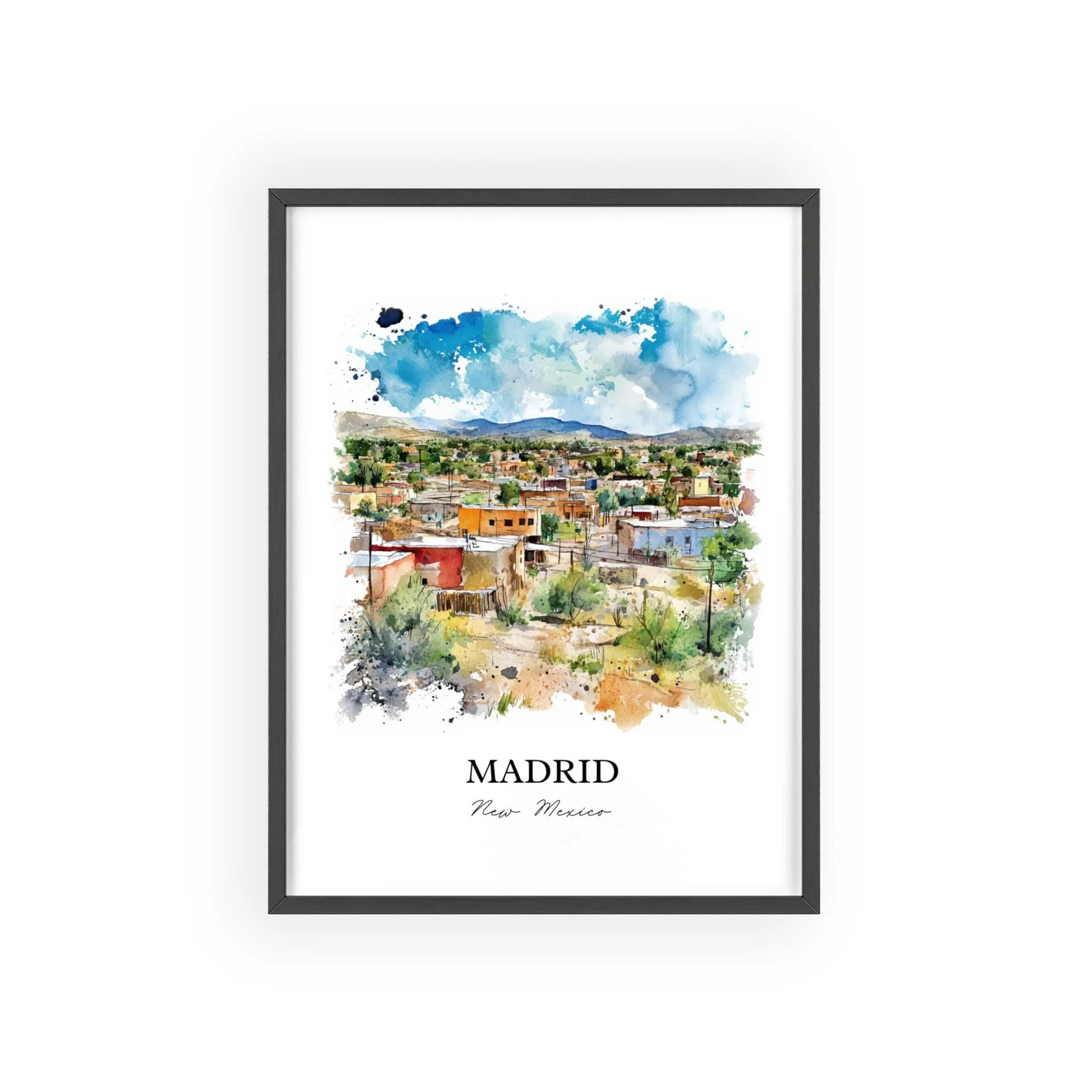 Madrid, New Mexico, USA – Watercolor Art Print - Image 7