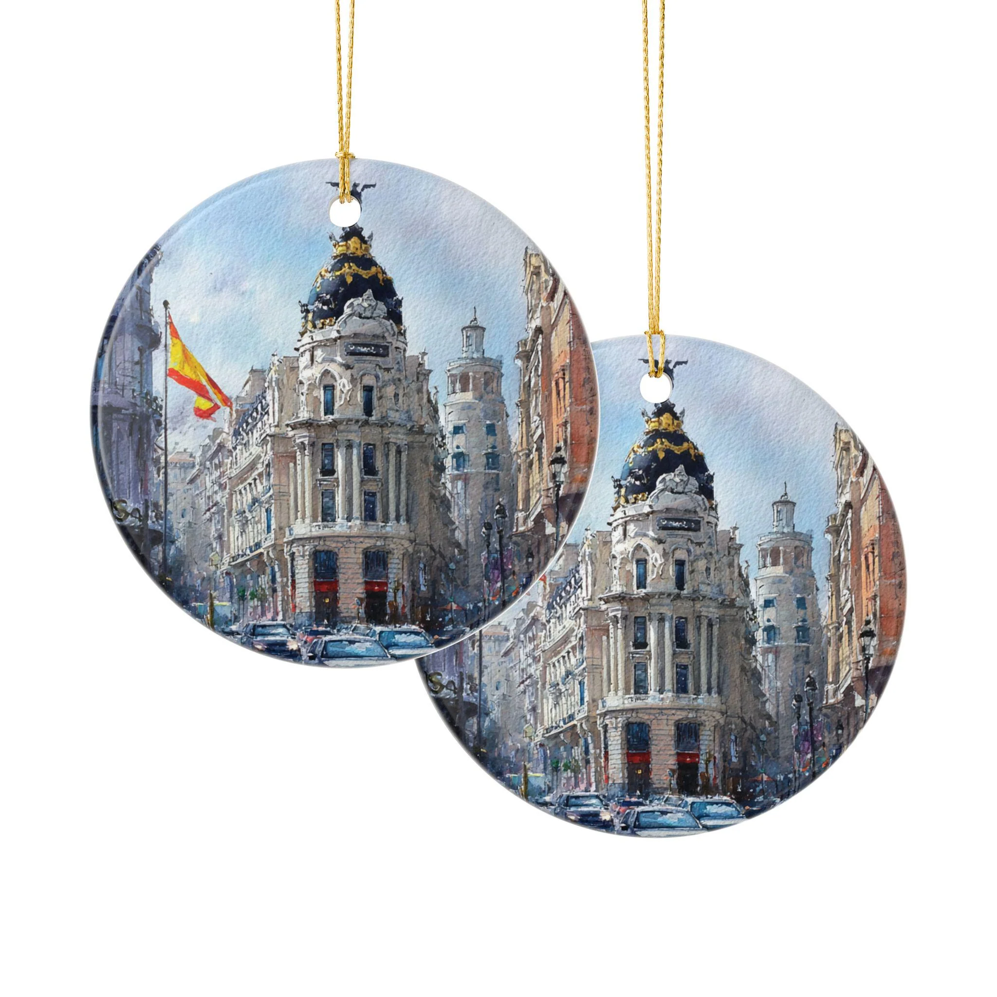 Madrid Spain Ornament: Unique Madrid Souvenir, Madrid Xmas Decor, and Authentic Madrid Skyline Gift - Image 3
