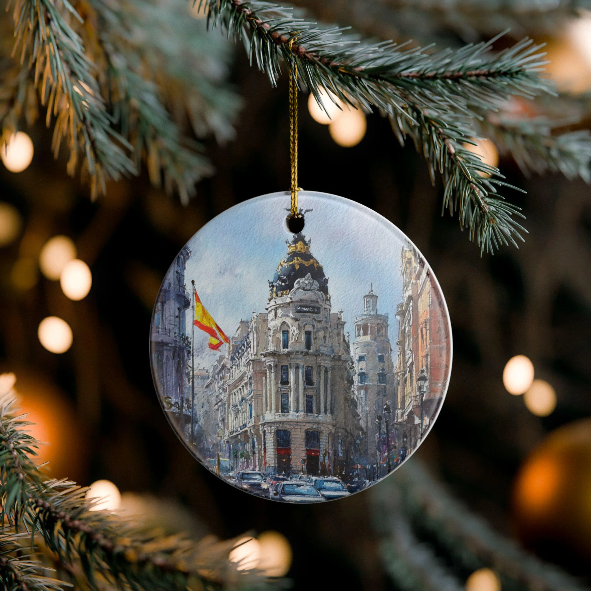 Madrid Spain Ornament: Unique Madrid Souvenir, Madrid Xmas Decor, and Authentic Madrid Skyline Gift - Image 5