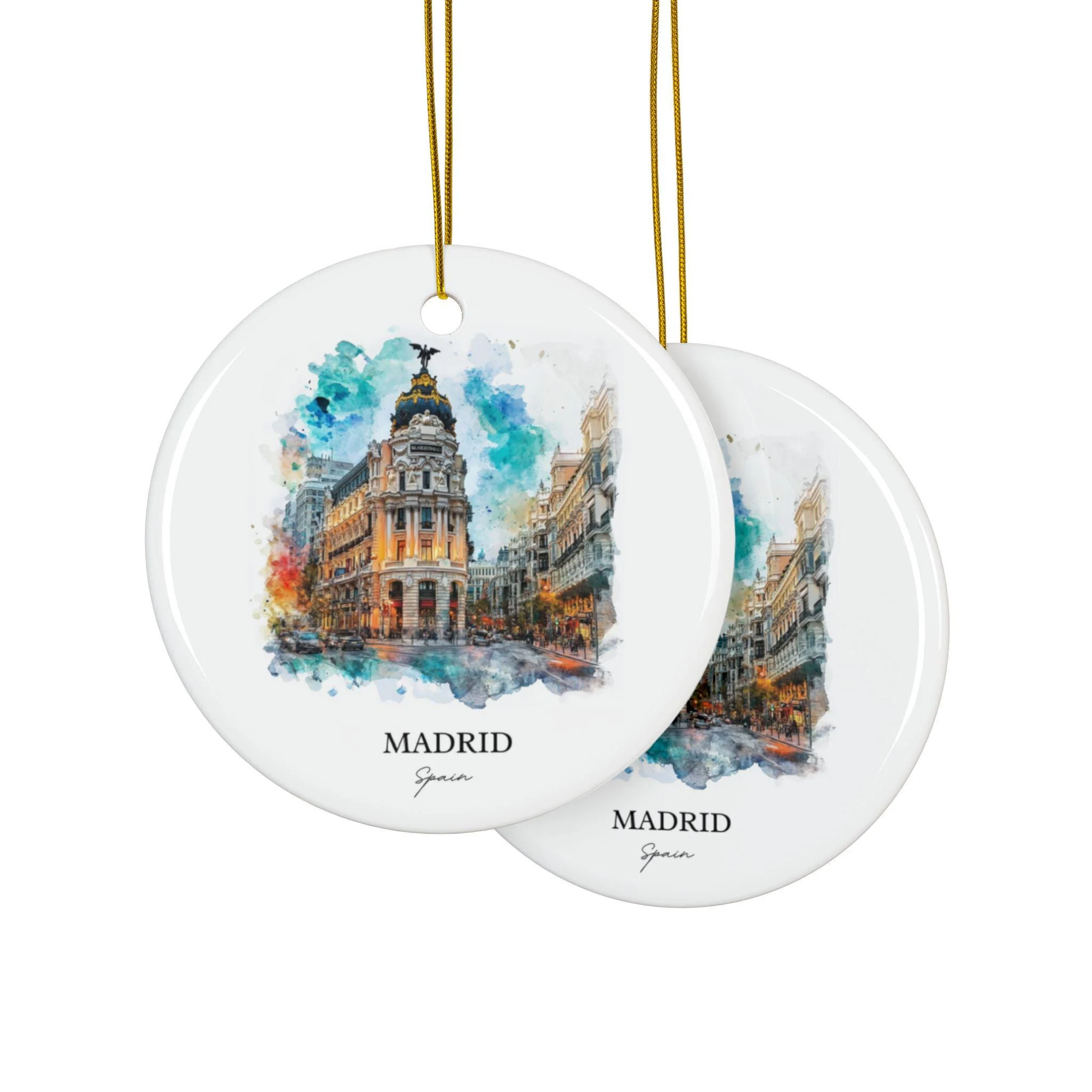 Madrid Spain Ornament: Unique Madrid Souvenir, Madrid Xmas Decor, and Authentic Madrid Spain Gift - Image 2