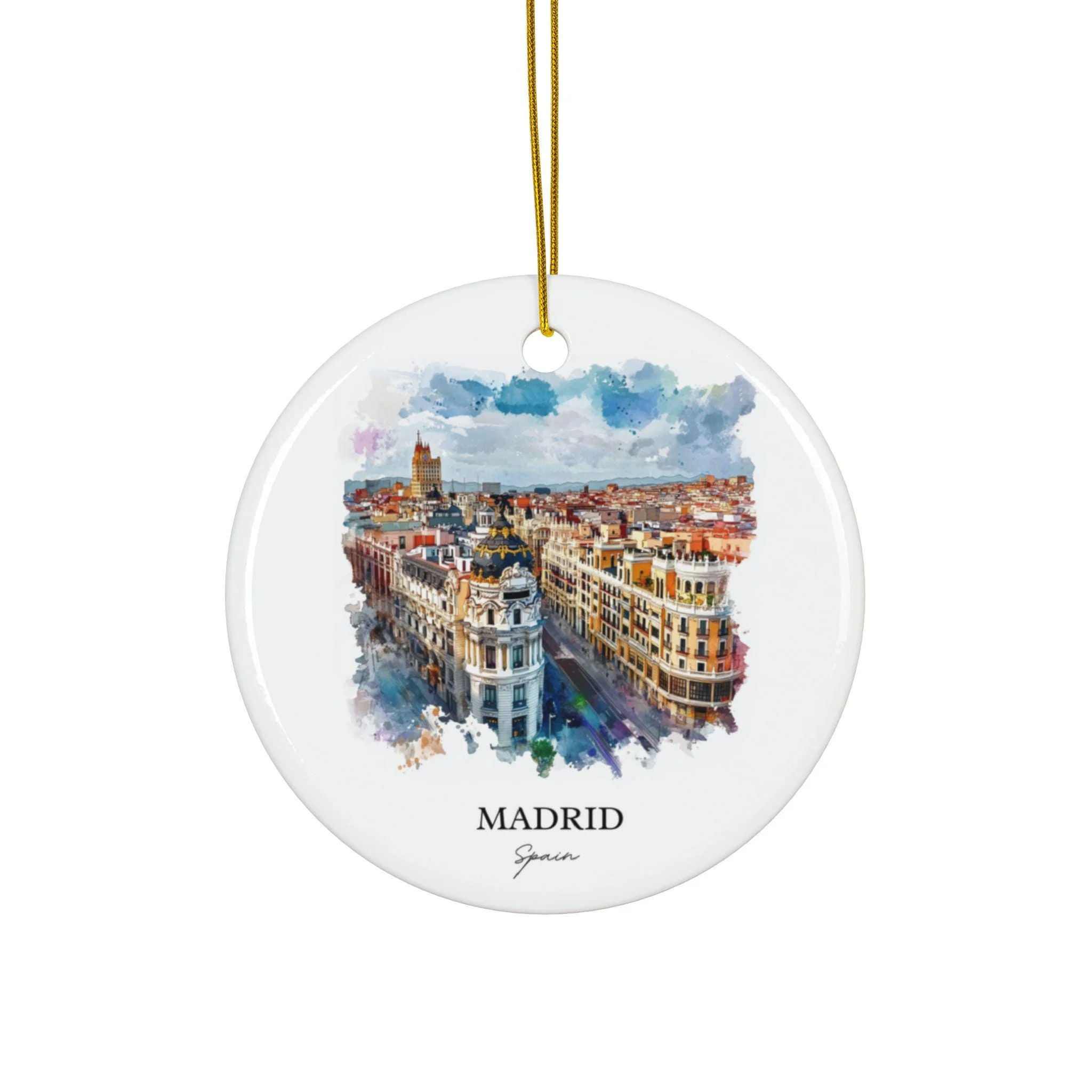 Madrid Spain Ornament: Unique Madrid Souvenir, Madrid Xmas Decor, and Authentic Madrid Spain Gift