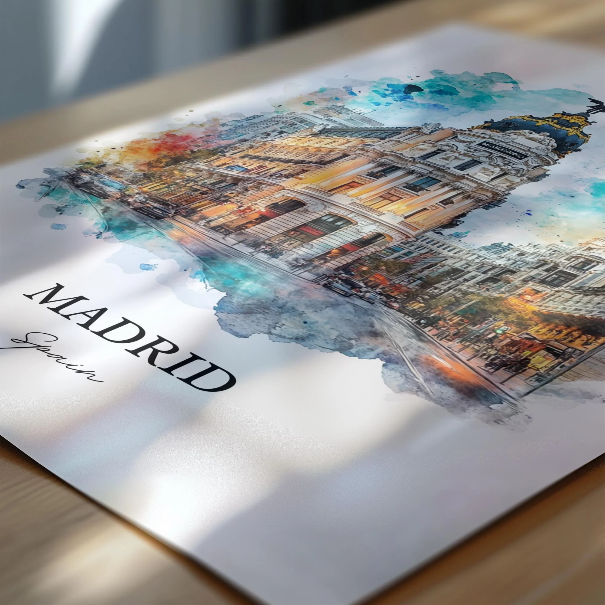 Madrid, Spain – Watercolor Art Print Puerta del Sol - Image 2
